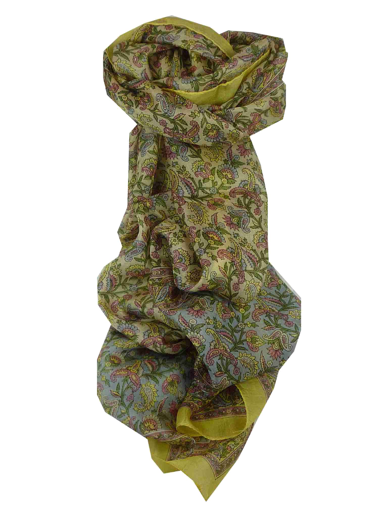 Mulberry Silk Traditional Long Scarf Cala Cream by Pashmina & Silk