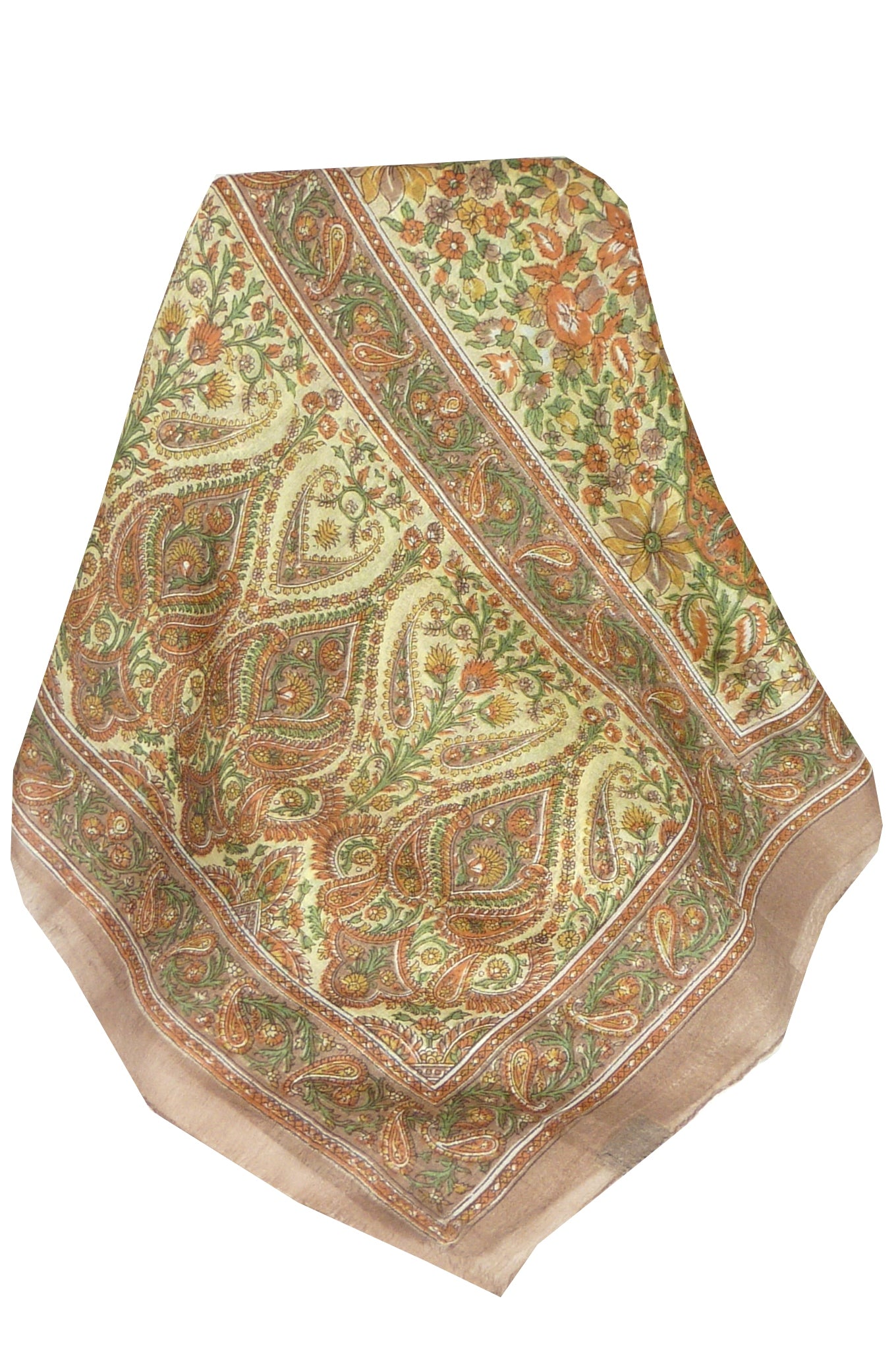 Mulberry Silk Traditional Long Scarf Purna Caramel by Pashmina & Silk
