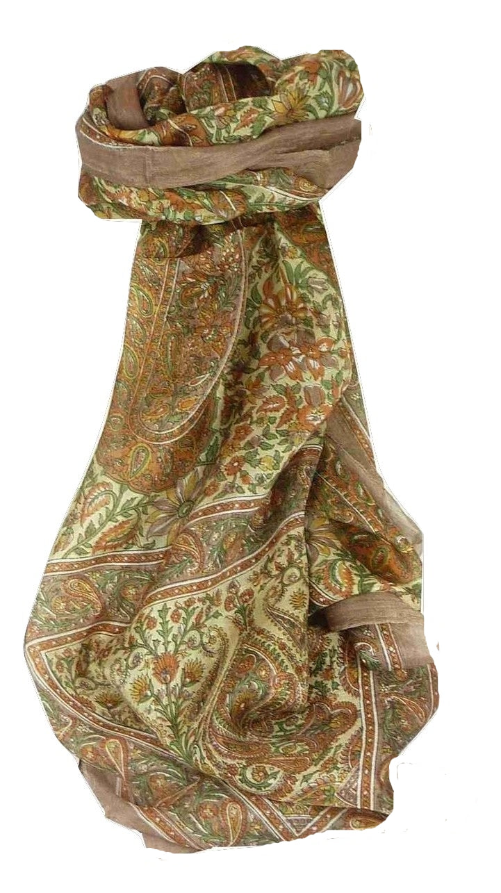 Mulberry Silk Traditional Long Scarf Purna Caramel by Pashmina & Silk