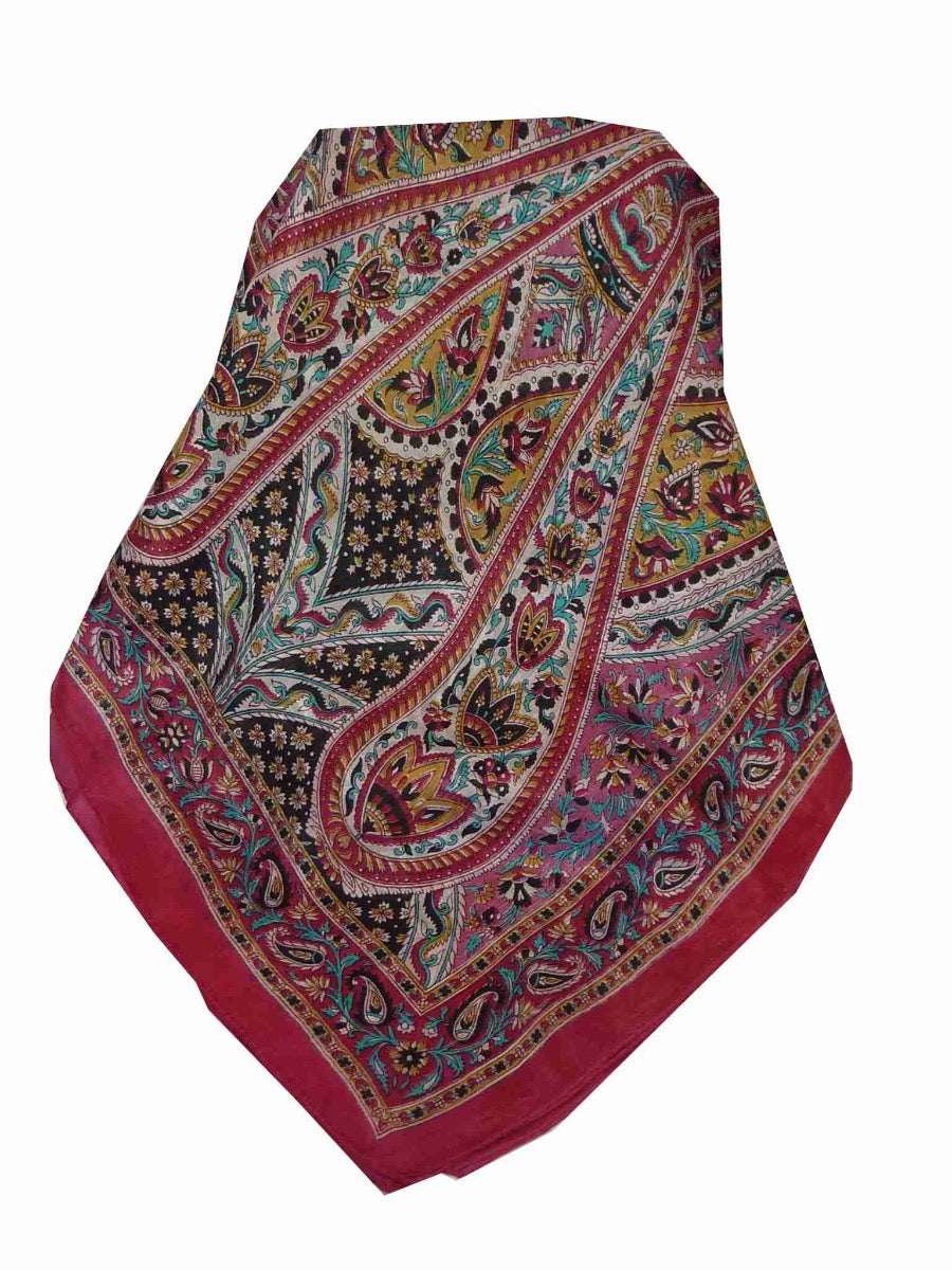 Mulberry Silk Traditional Long Scarf Celisa Fuchsia by Pashmina & Silk