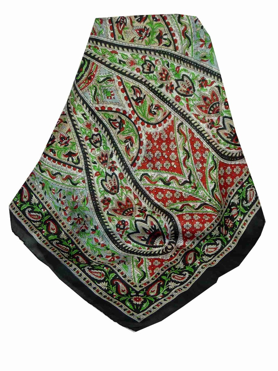 Mulberry Silk Traditional Long Scarf Celisa Black by Pashmina & Silk