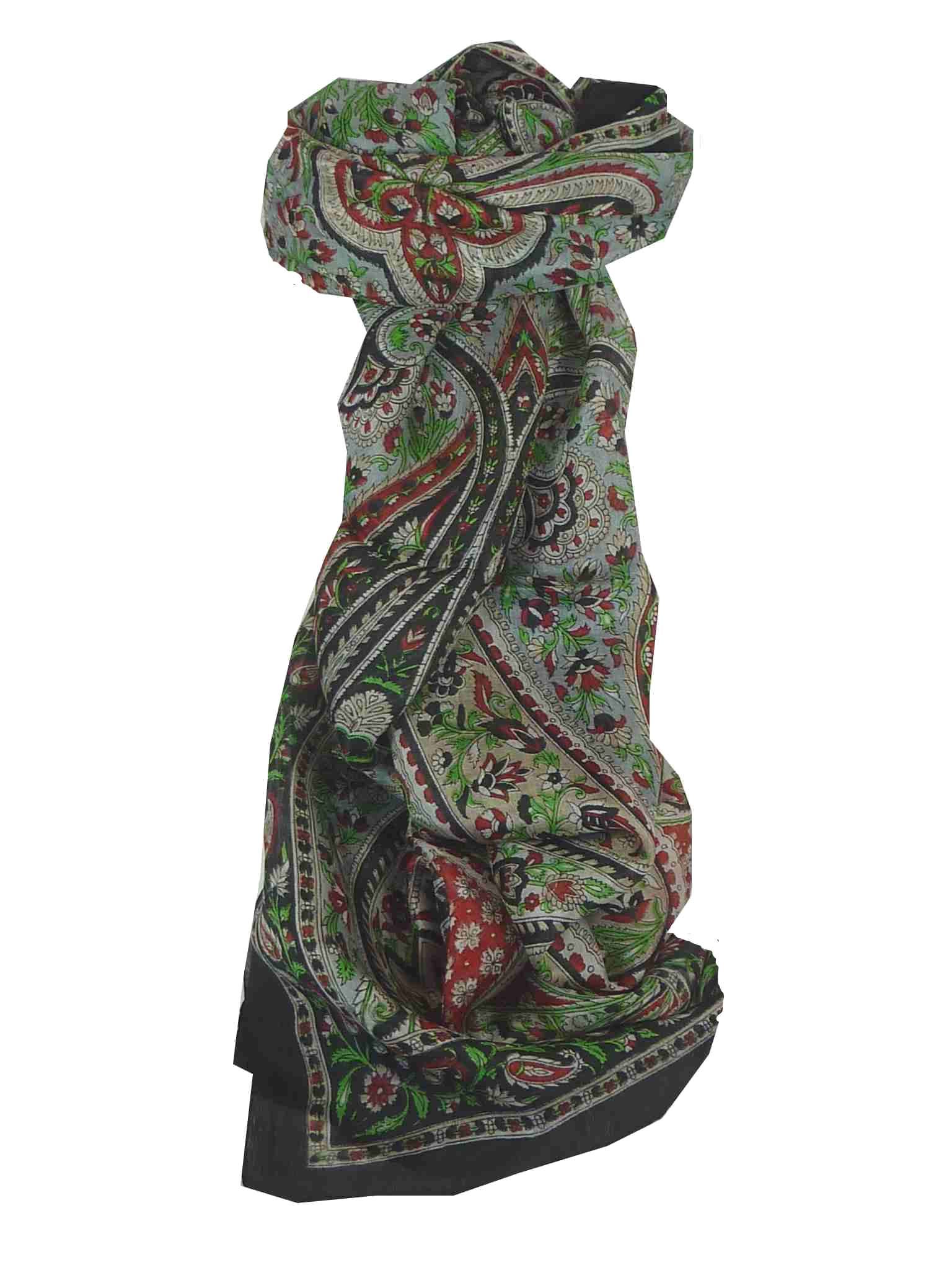 Mulberry Silk Traditional Long Scarf Celisa Black by Pashmina & Silk