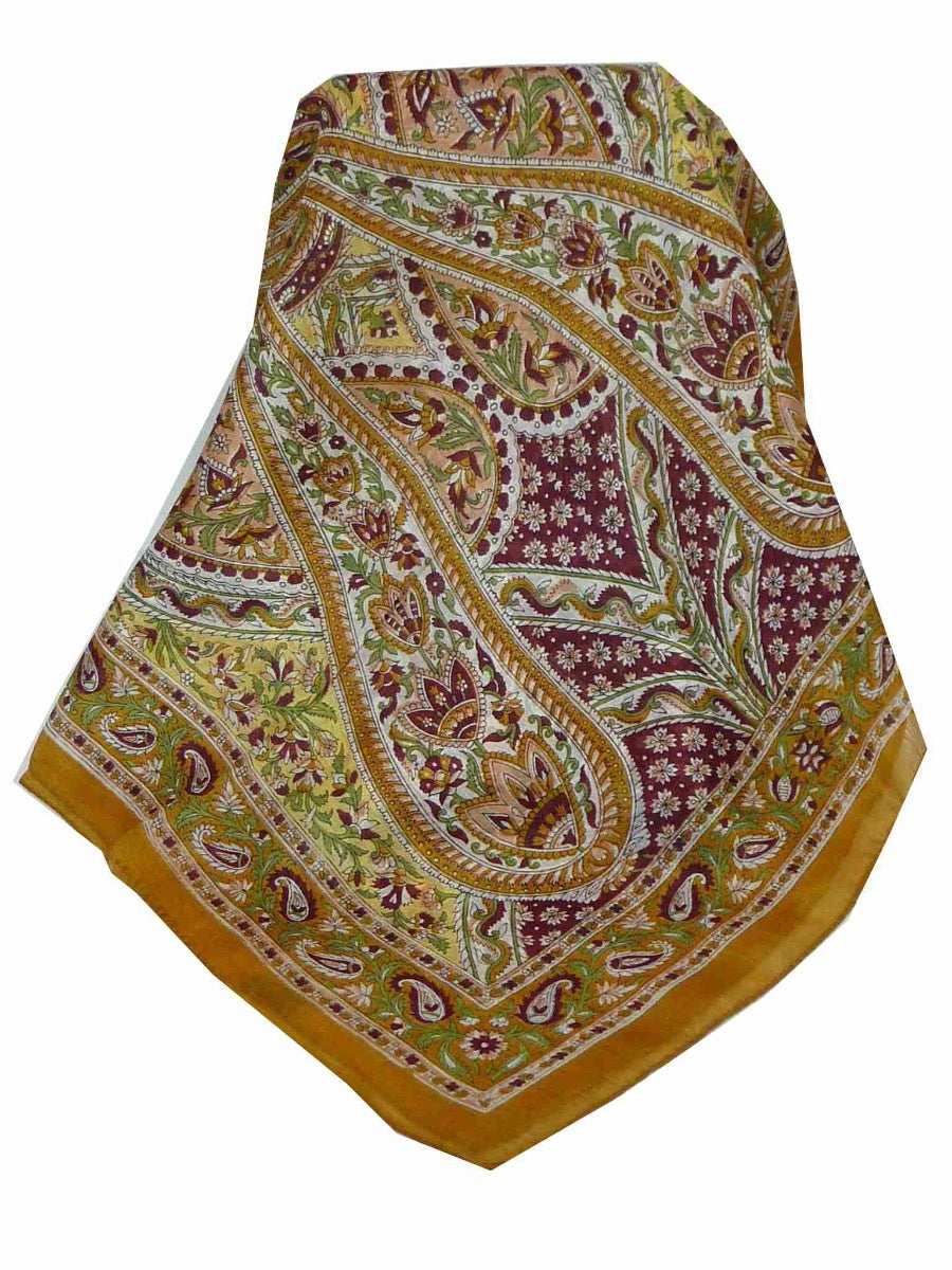 Mulberry Silk Traditional Long Scarf Celisa Gold by Pashmina & Silk