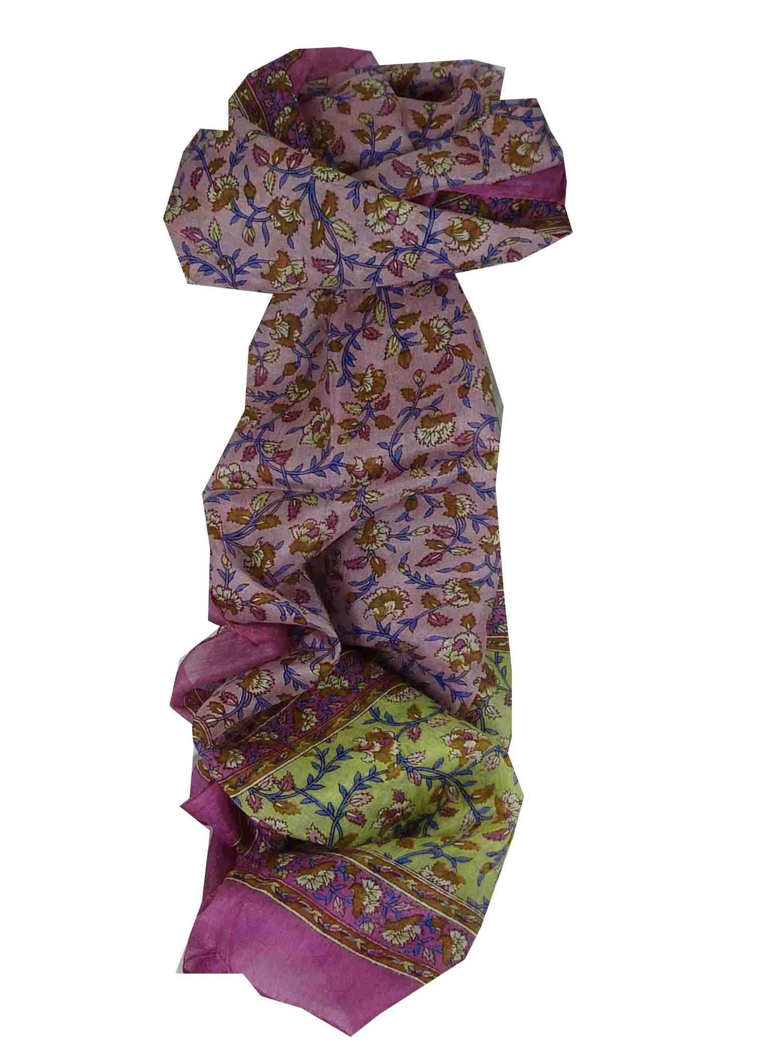 Mulberry Silk Traditional Long Scarf Aditi Rose by Pashmina & Silk