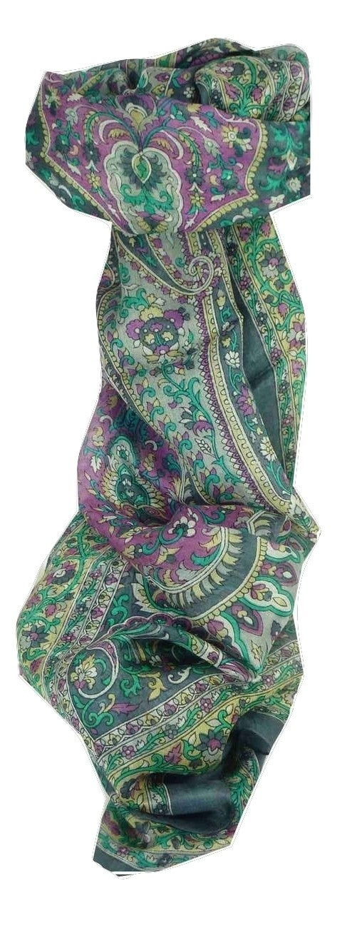 Tradizionale Sciarpa Longa di Seta Esha Grey di Pashmina & Silk