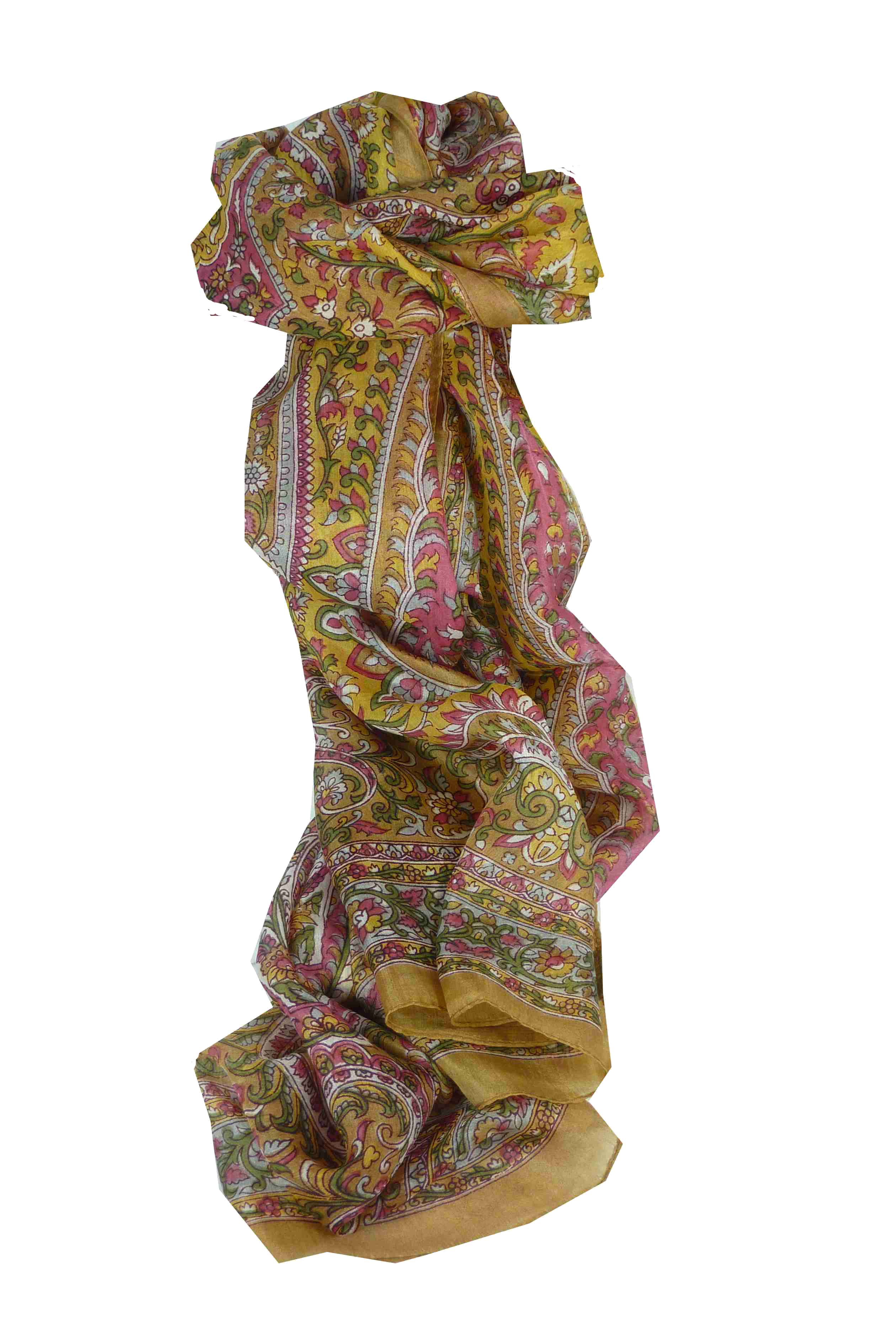 Tradizionale Sciarpa Longa di Seta Esha Gold di Pashmina & Silk