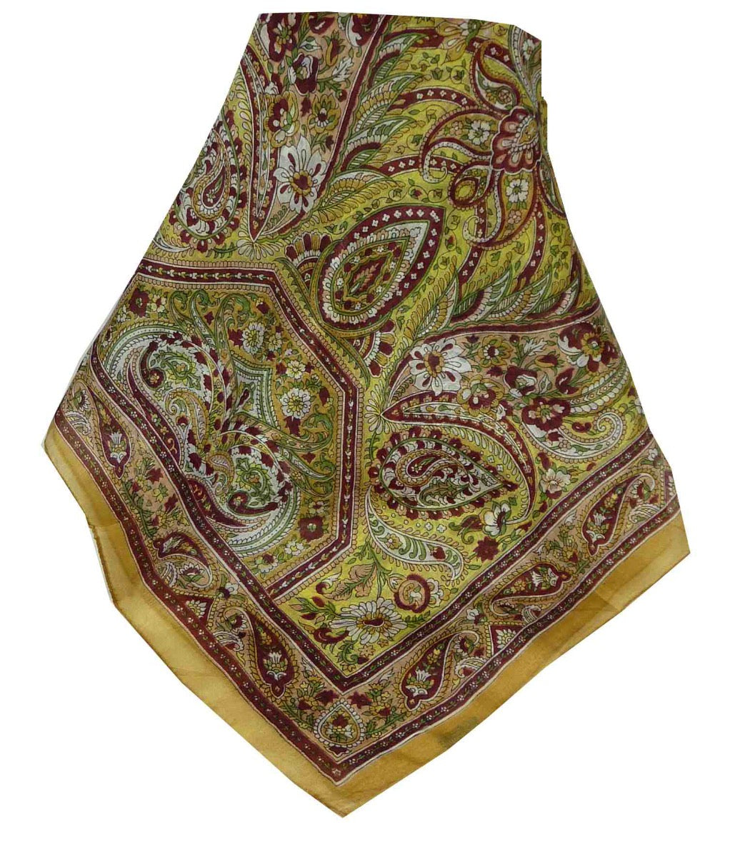 Mulberry Silk Traditional Long Scarf Diya Gold by Pashmina & Silk