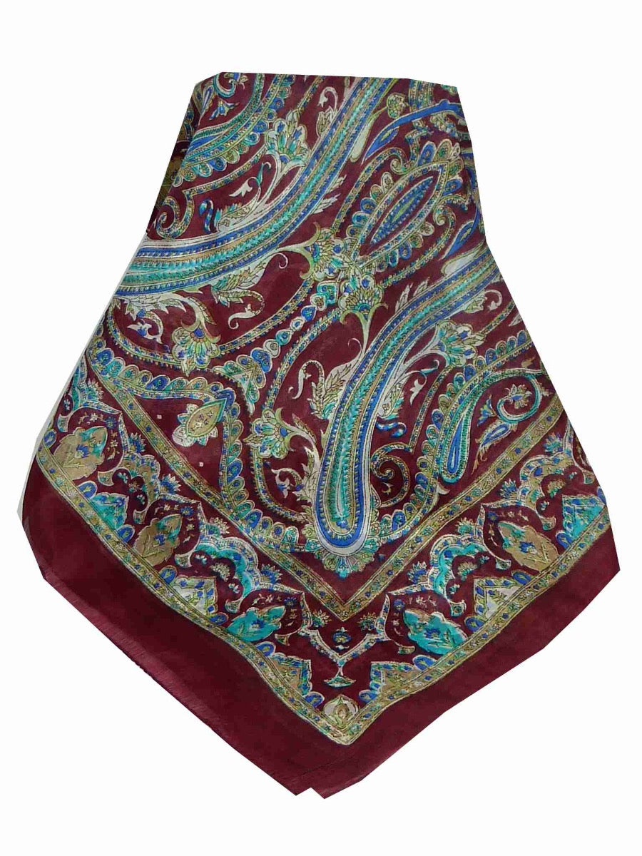 Tradizionale Sciarpa Longa di Seta Dana Wine di Pashmina & Silk