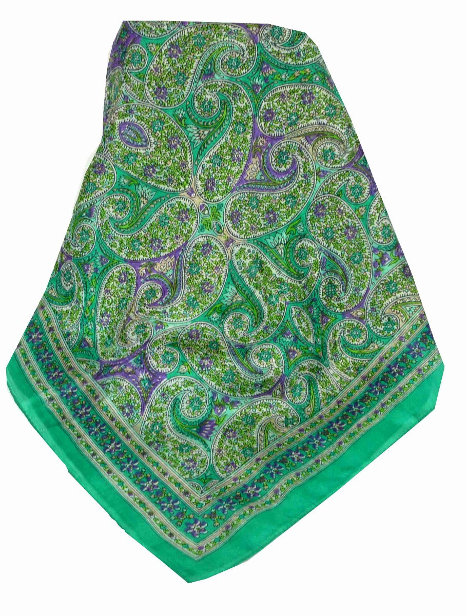 Mulberry Silk Traditional Long Scarf Chaya Teal by Pashmina & Silk