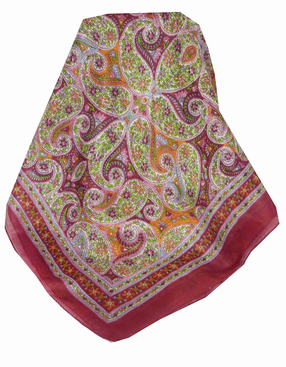 Mulberry Silk Traditional Long Scarf Chaya Red by Pashmina & Silk