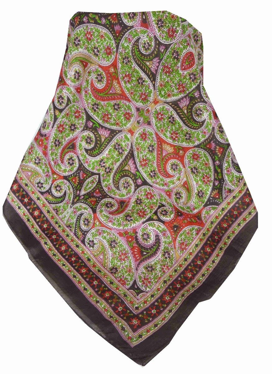 Mulberry Silk Traditional Long Scarf Chaya Maroon by Pashmina & Silk