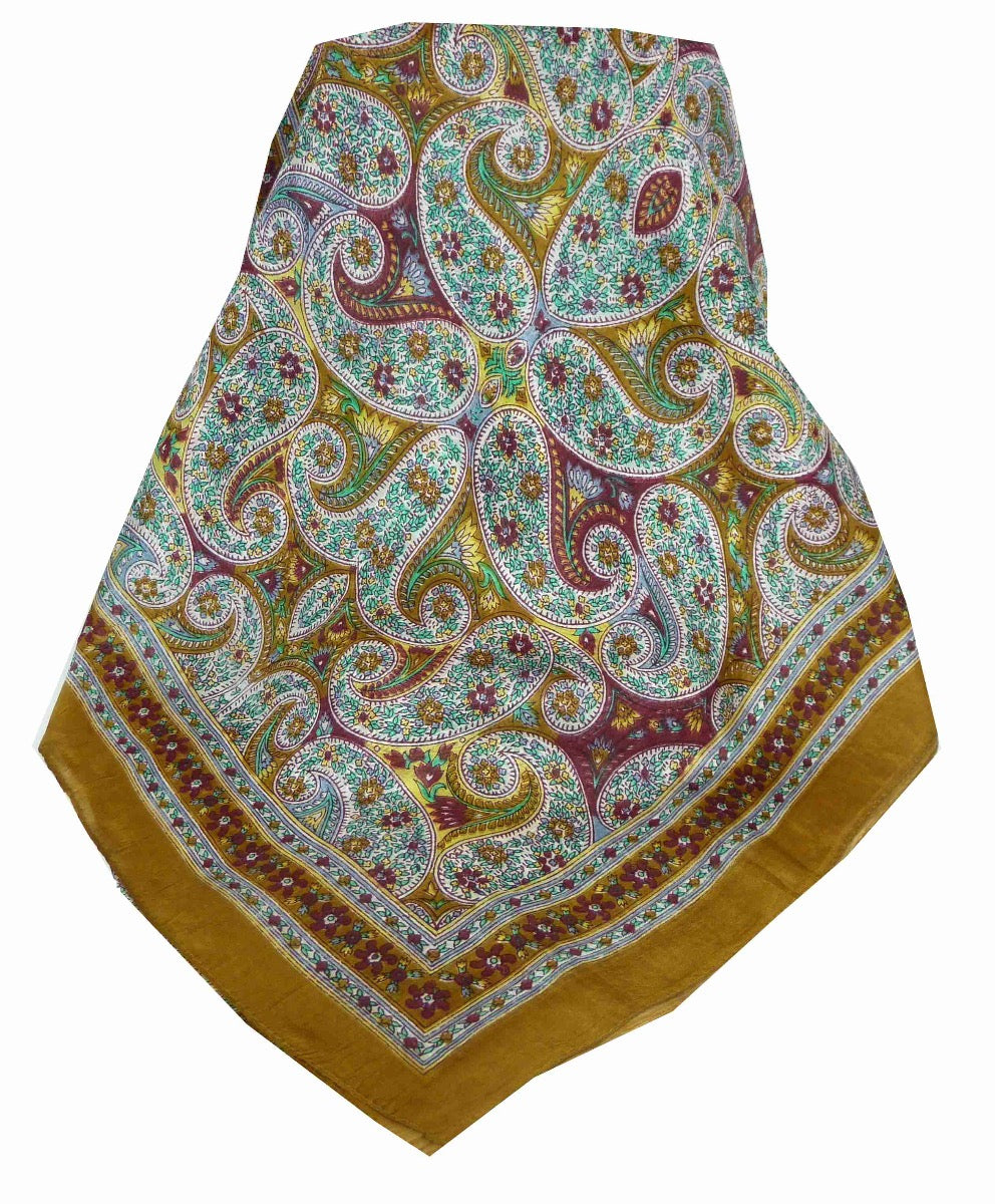 Mulberry Silk Traditional Long Scarf Chaya Gold by Pashmina & Silk