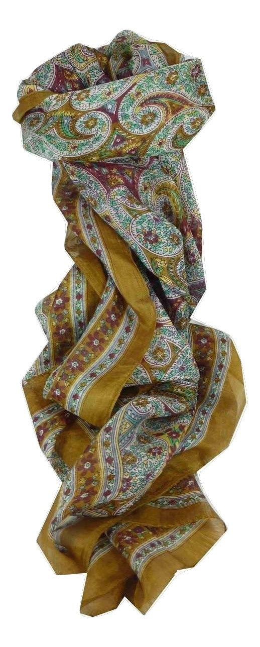 Mulberry Silk Traditional Long Scarf Chaya Gold by Pashmina & Silk
