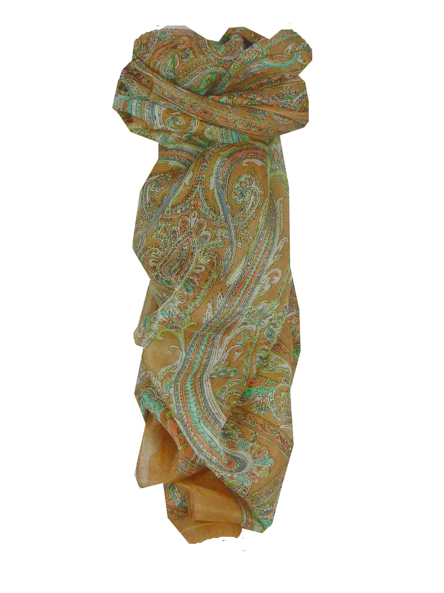 Tradizionale Sciarpa Longa di Seta Dana Caramel di Pashmina & Silk