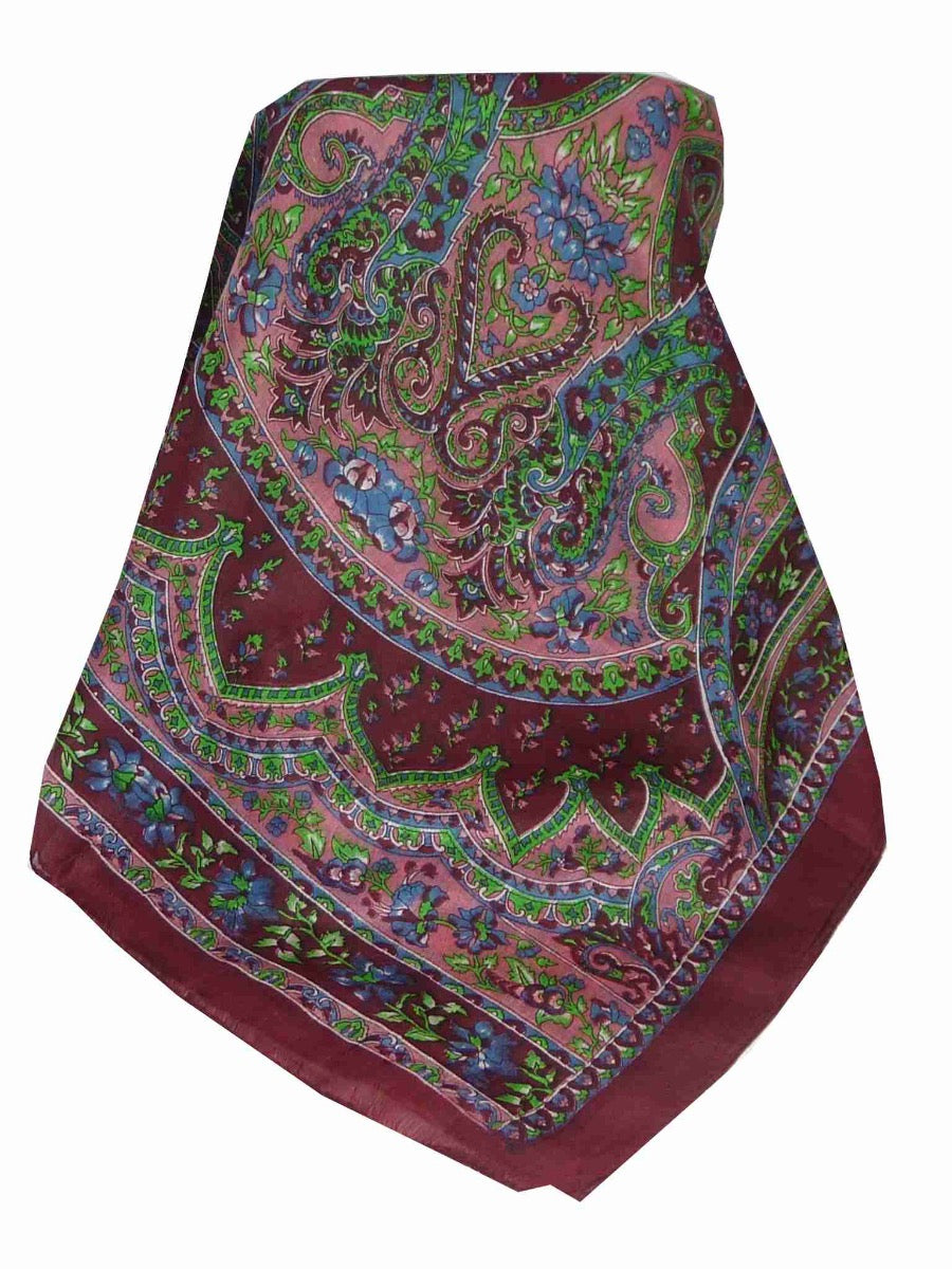 Tradizionale Sciarpa Longa di Seta Chamelia Wine di Pashmina & Silk
