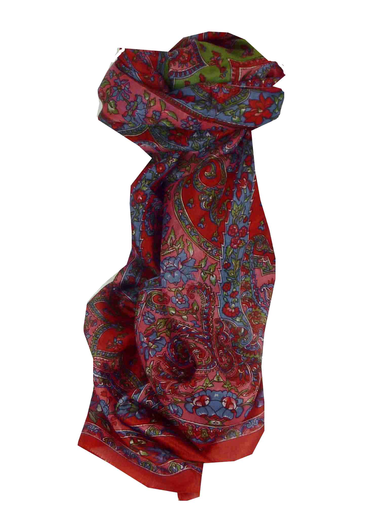Tradizionale Sciarpa Longa di Seta Chamelia Red di Pashmina & Silk