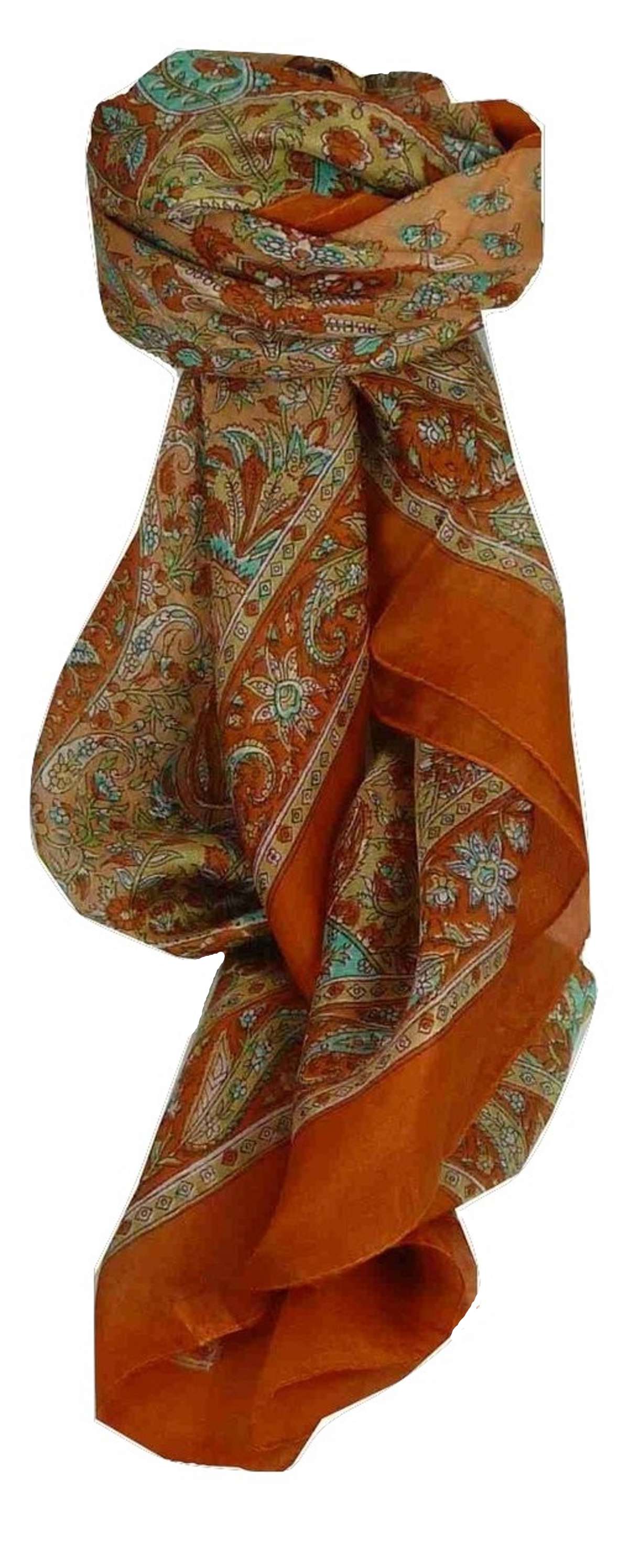 Echarpe Traditional Soie de Mûrier Kiara Terracotta de Pashmina & Silk 