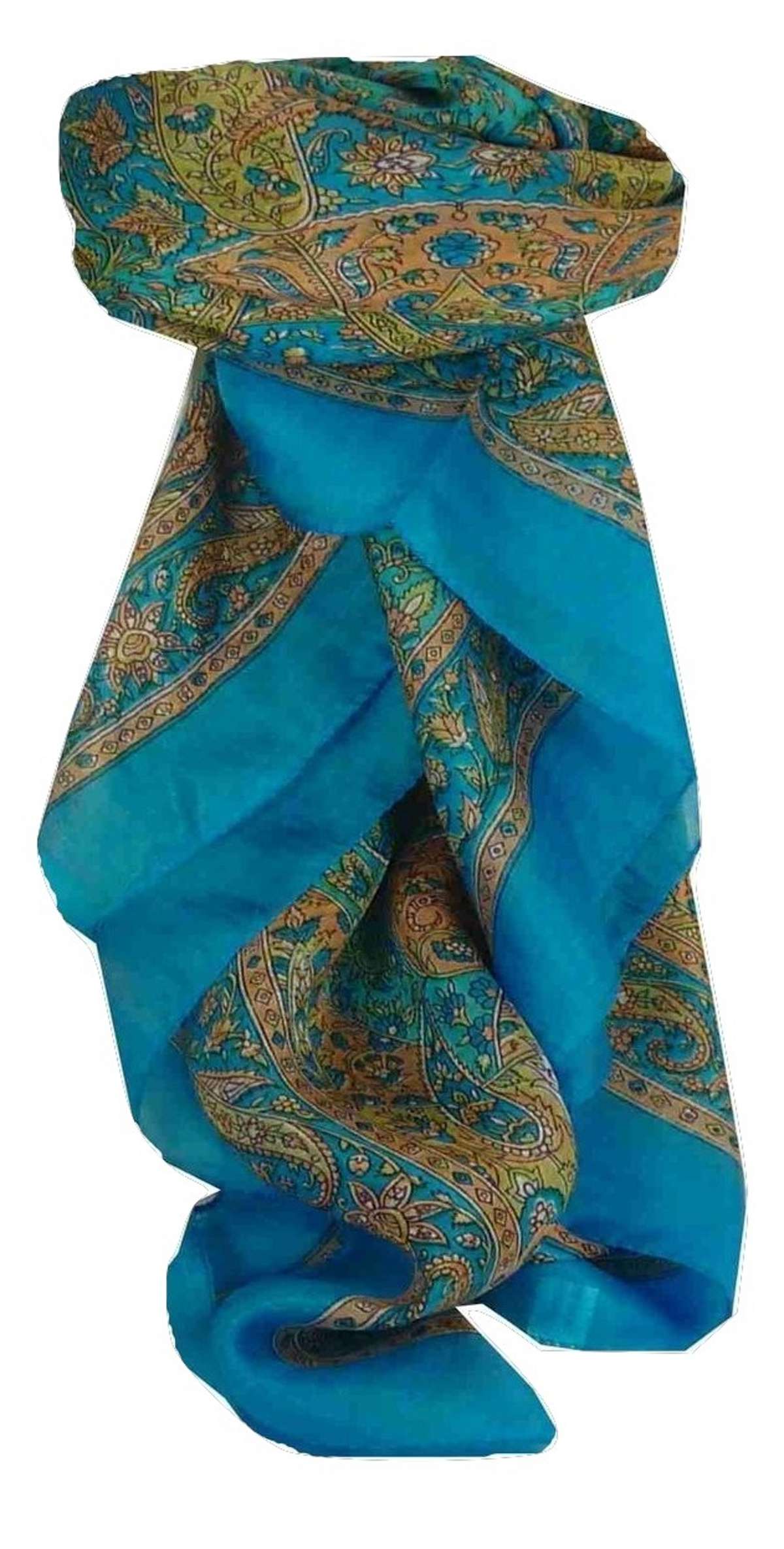 Echarpe Traditional Soie de Mûrier Kiara Aquamarine de Pashmina & Silk 