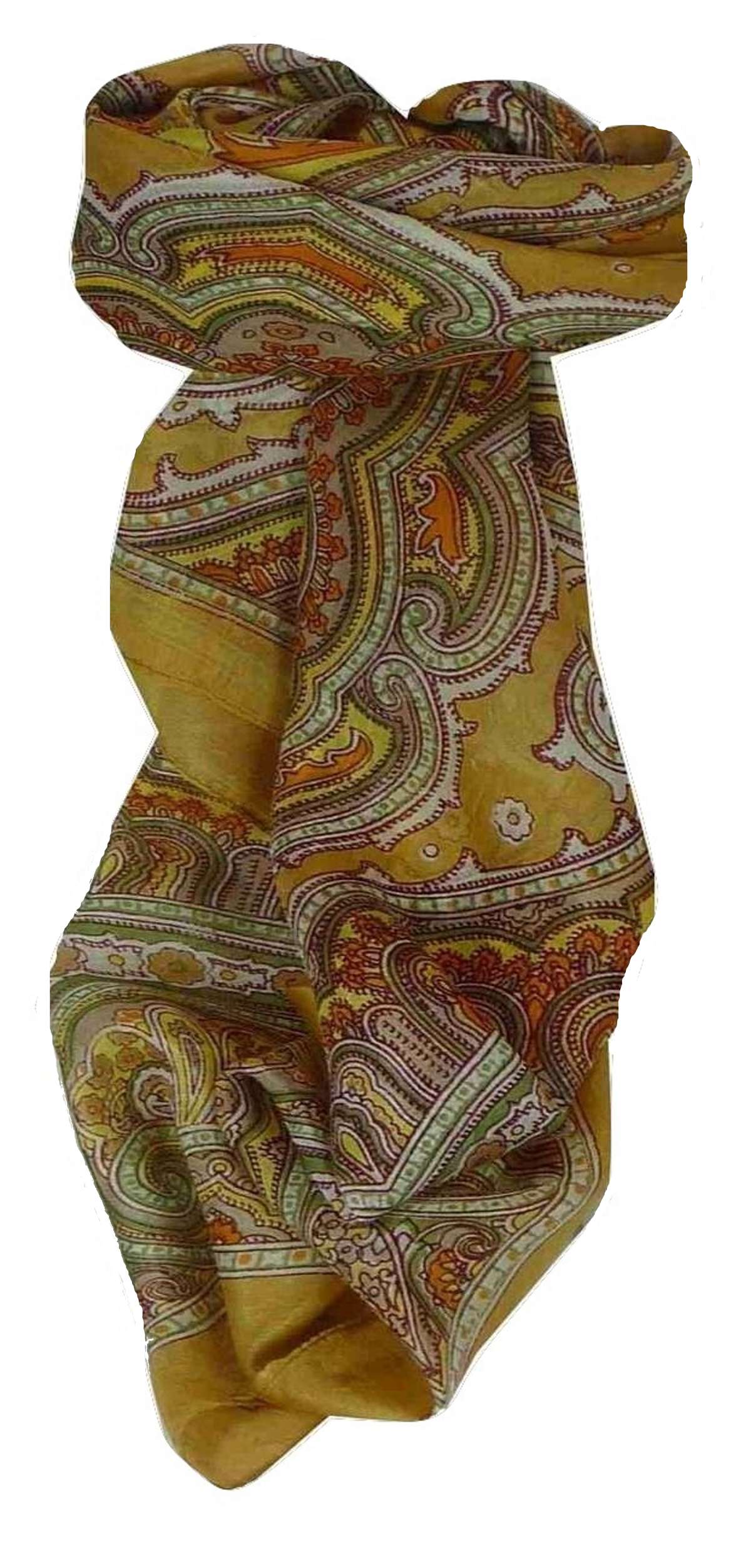 Mulberry Silk Traditional Square Scarf Jaya Gold by Pashmina & Silk