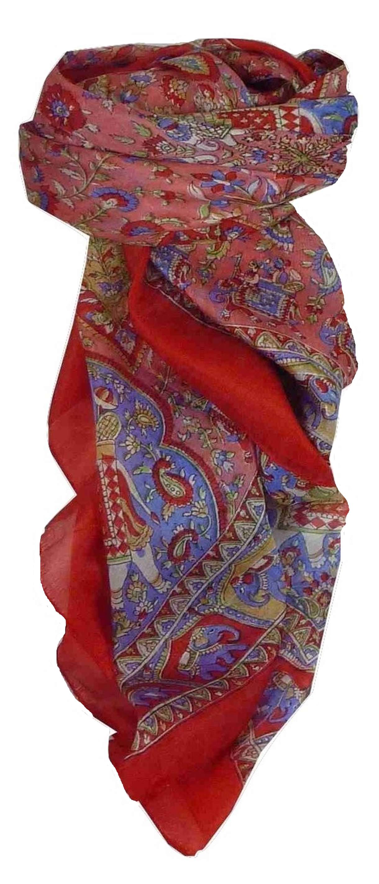 Echarpe Traditional Soie de Mûrier Donya Red de Pashmina & Silk 