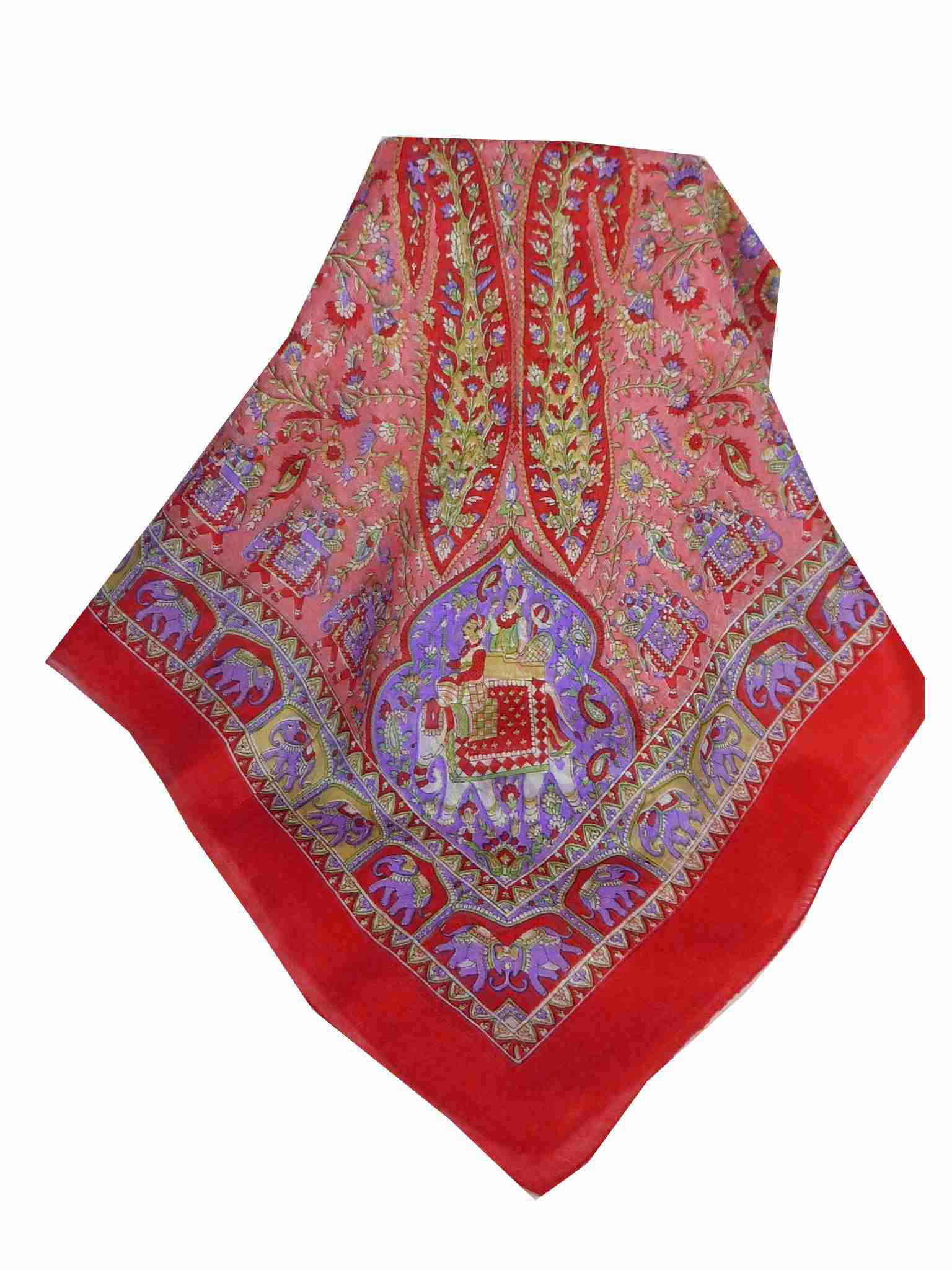 Echarpe Traditional Soie de Mûrier Donya Red de Pashmina & Silk 