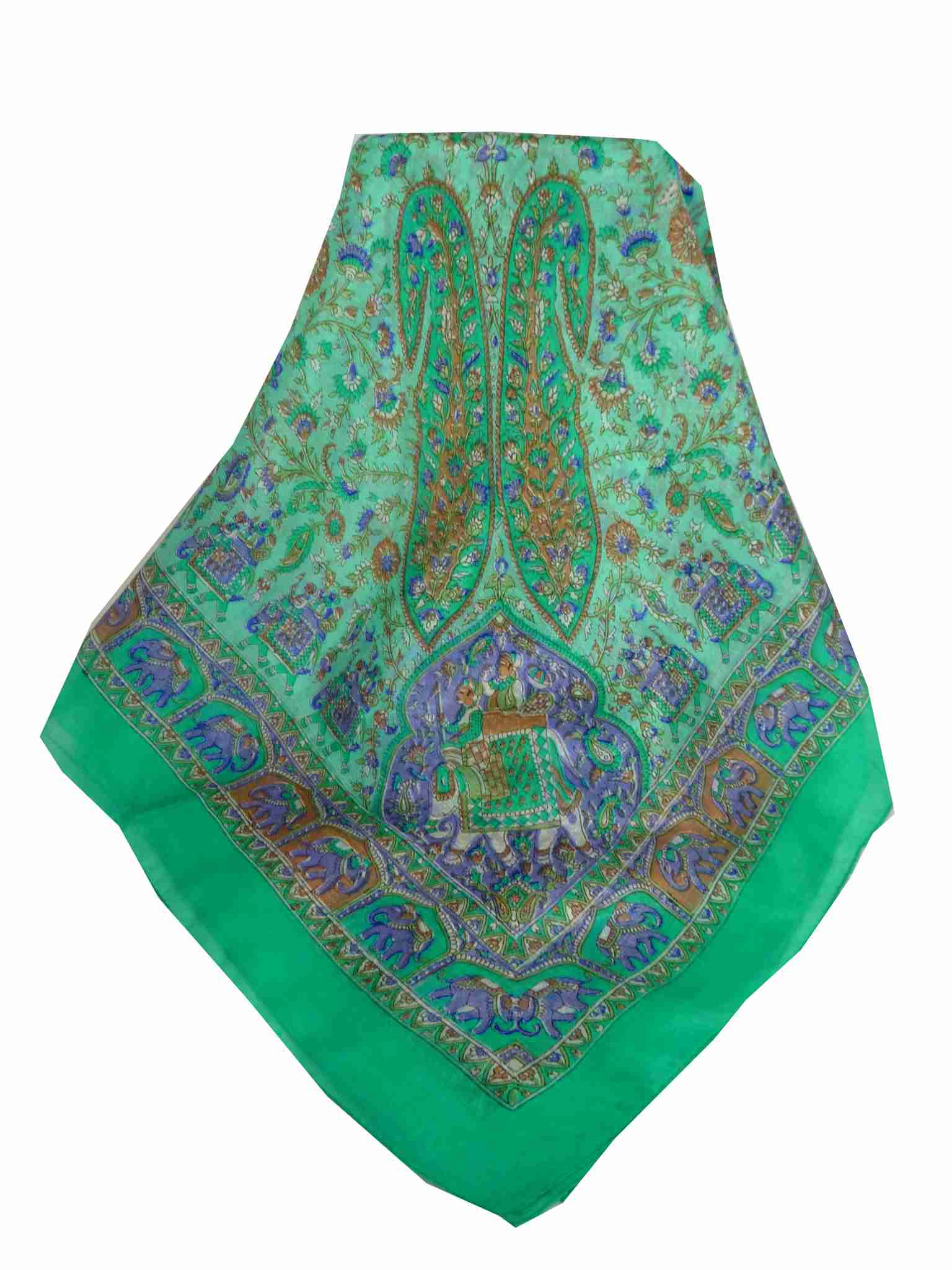 Echarpe Traditional Soie de Mûrier Donya Teal de Pashmina & Silk 
