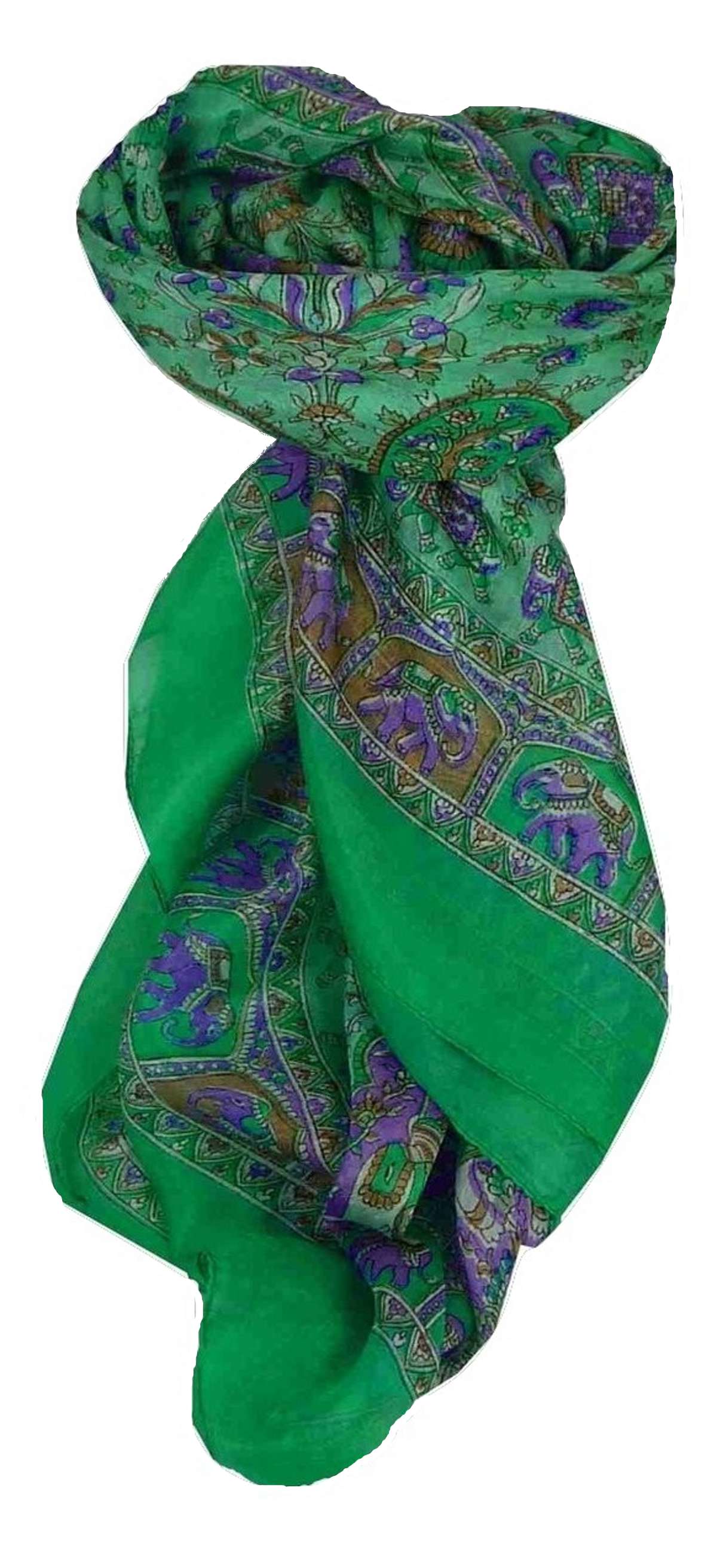 Echarpe Traditional Soie de Mûrier Donya Teal de Pashmina & Silk 