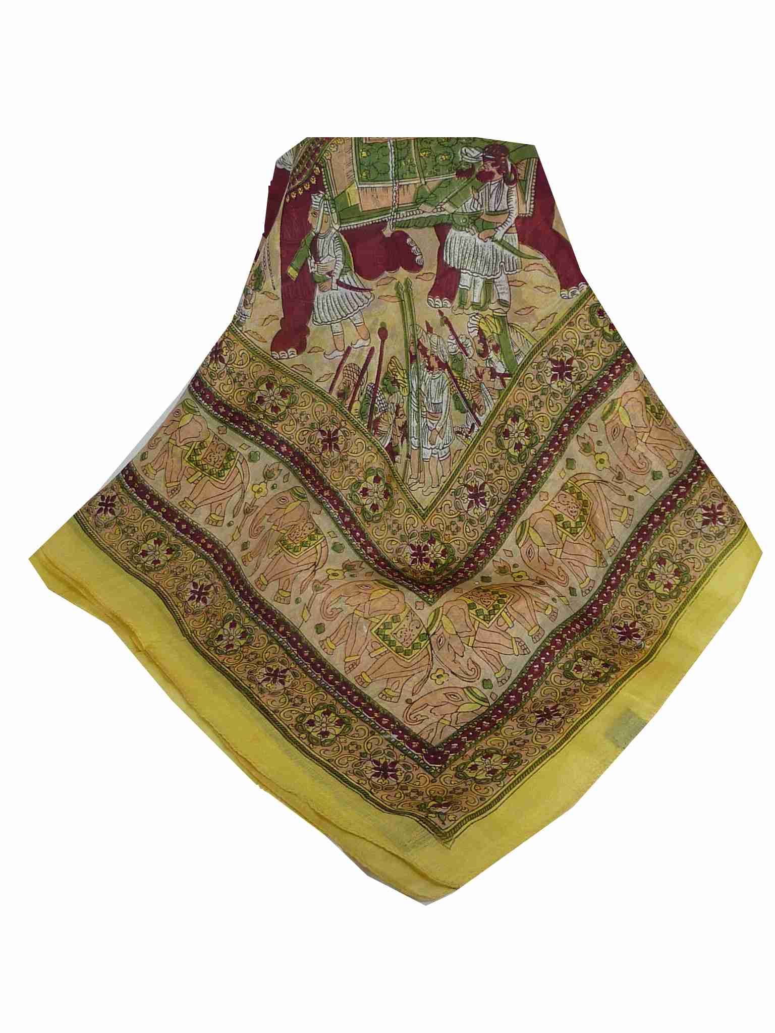 Mulberry Silk Traditional Square Scarf Farrin Primrose by Pashmina & Silk