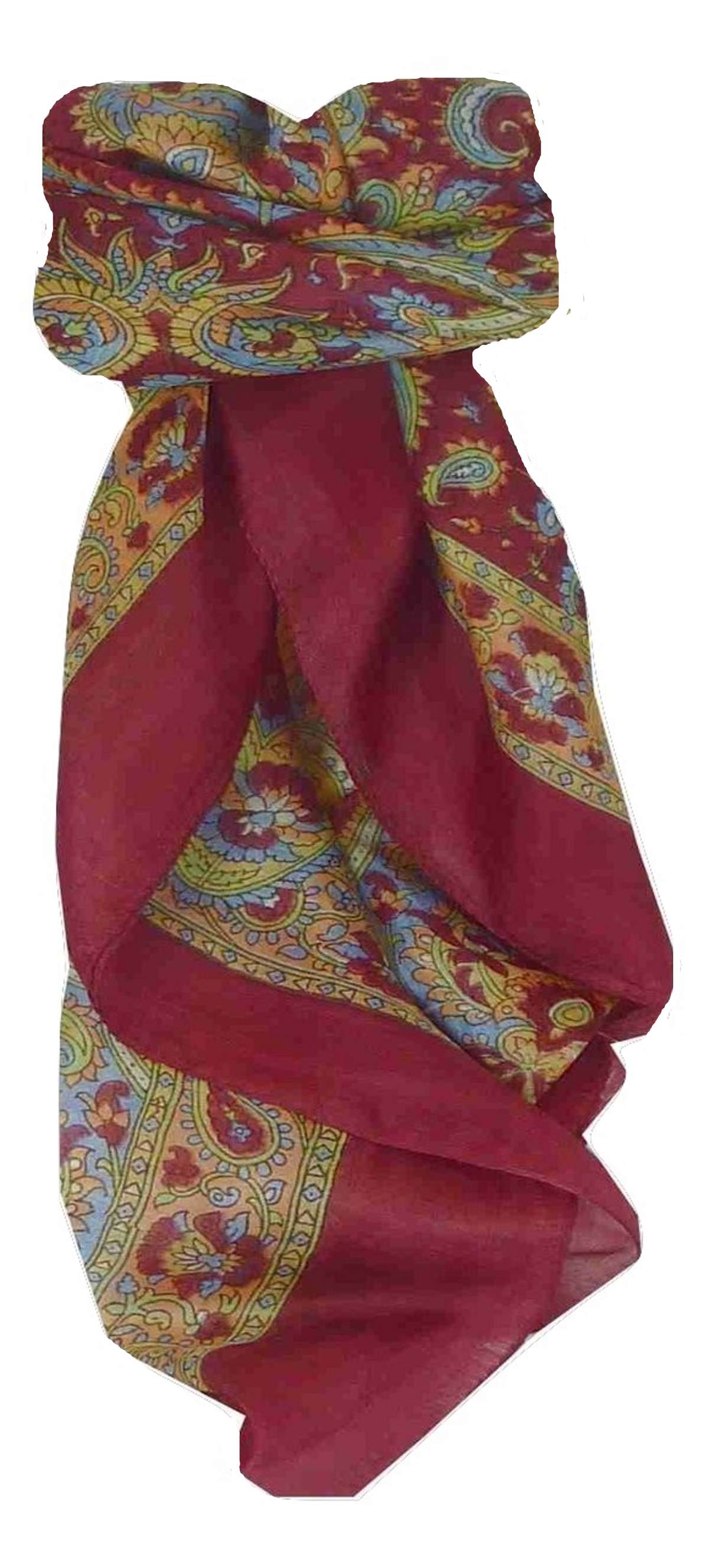 Echarpe Traditional Soie de Mûrier Firoza Wine de Pashmina & Silk 
