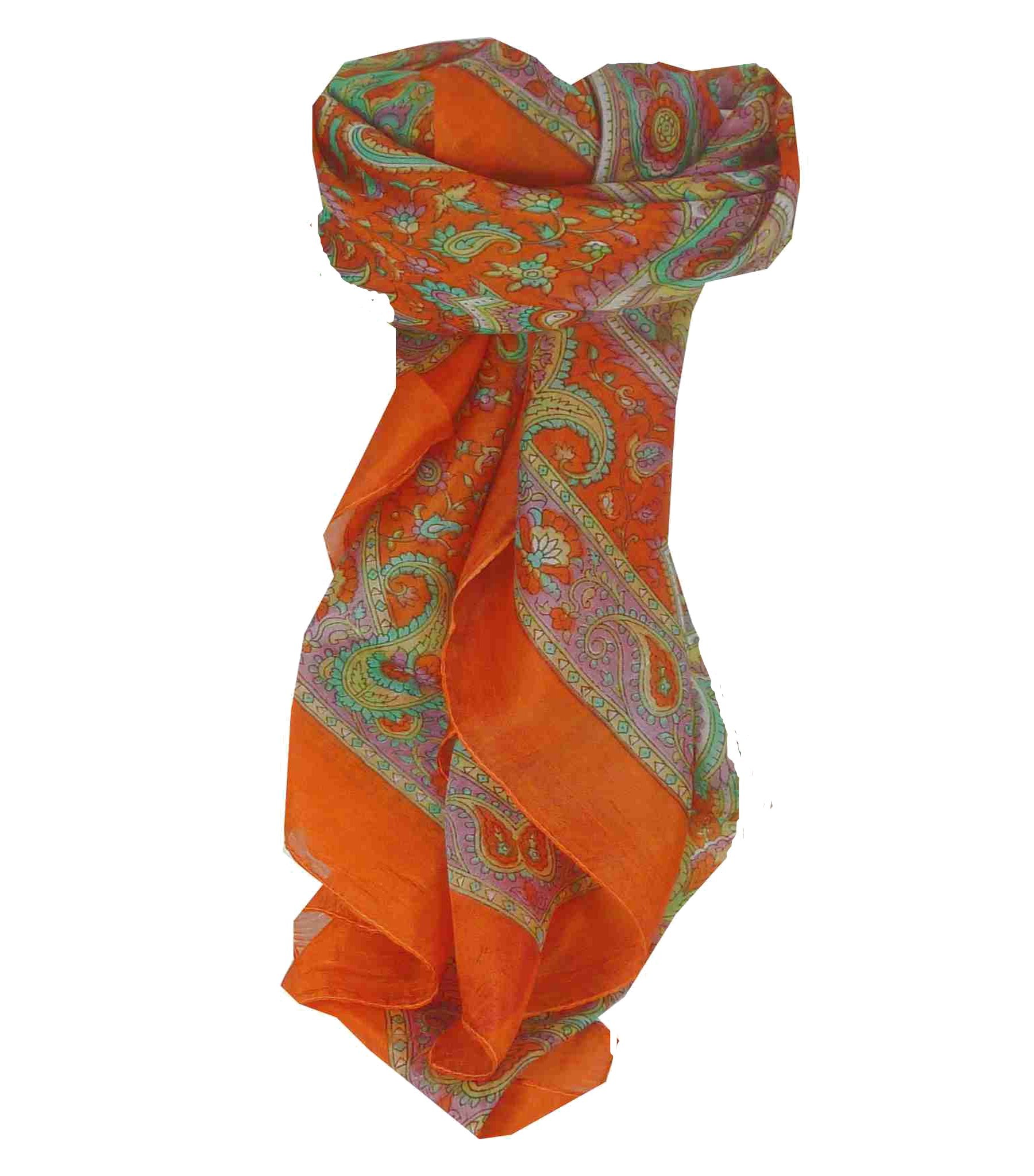 Echarpe Traditional Soie de Mûrier Firoza Tangerine de Pashmina & Silk 
