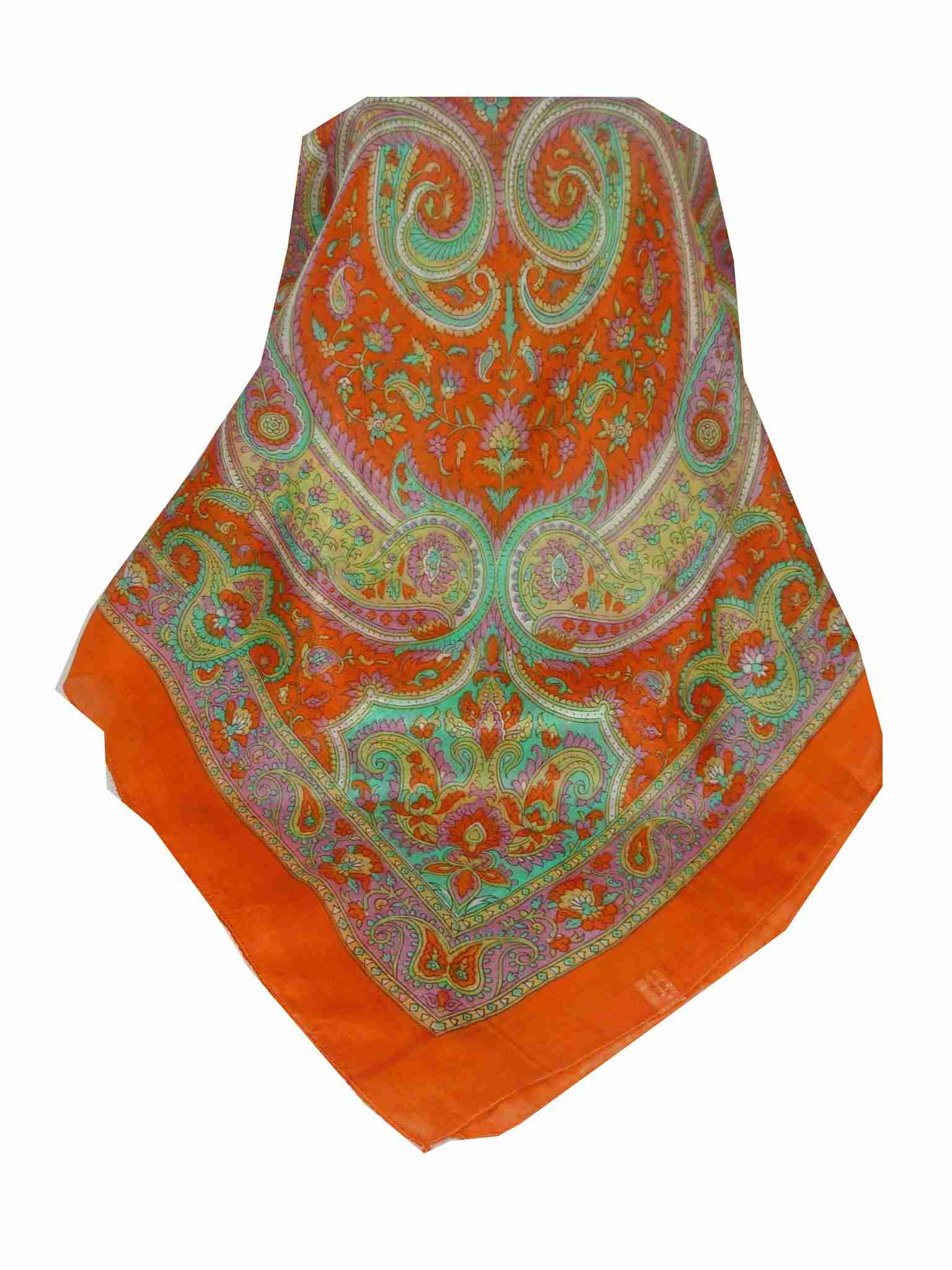 Echarpe Traditional Soie de Mûrier Firoza Tangerine de Pashmina & Silk 