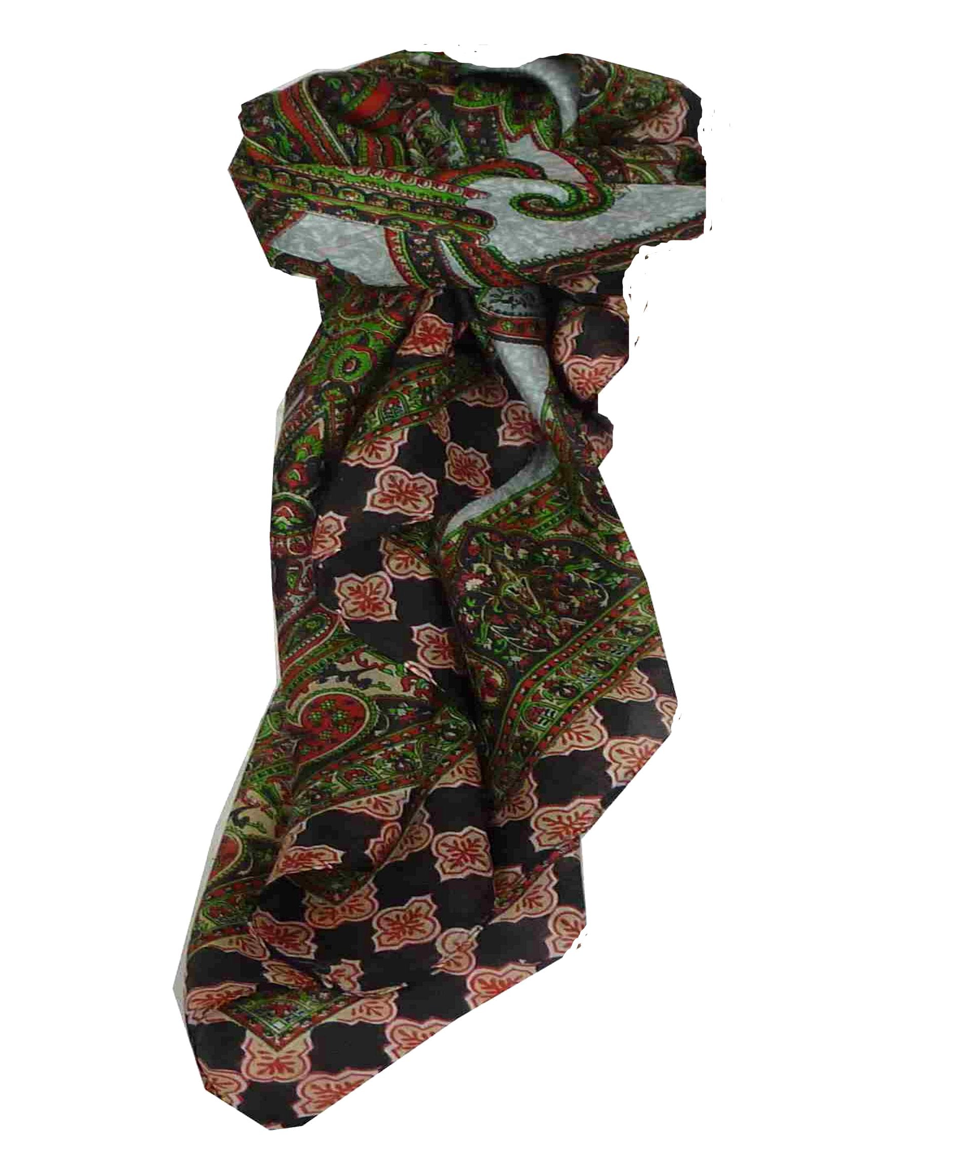 Tradizionale Sciarpa Quadrata di Seta Bibi Black di Pashmina & Silk