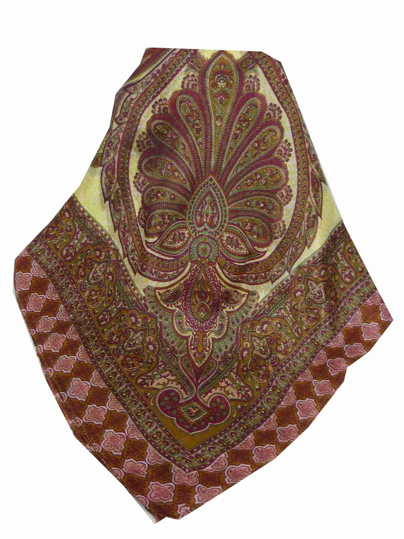 Tradizionale Sciarpa Quadrata di Seta Bibi Caramel di Pashmina & Silk