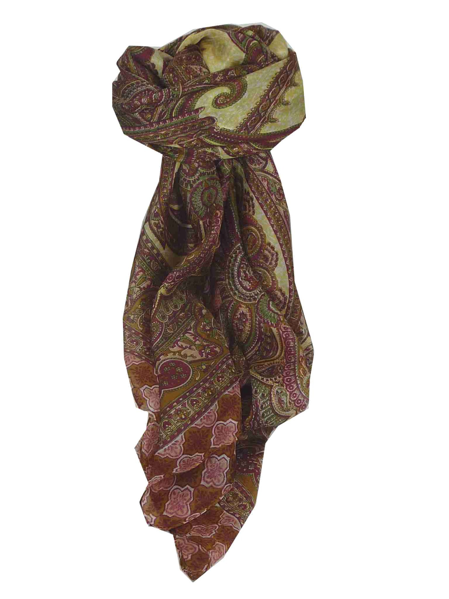 Tradizionale Sciarpa Quadrata di Seta Bibi Caramel di Pashmina & Silk