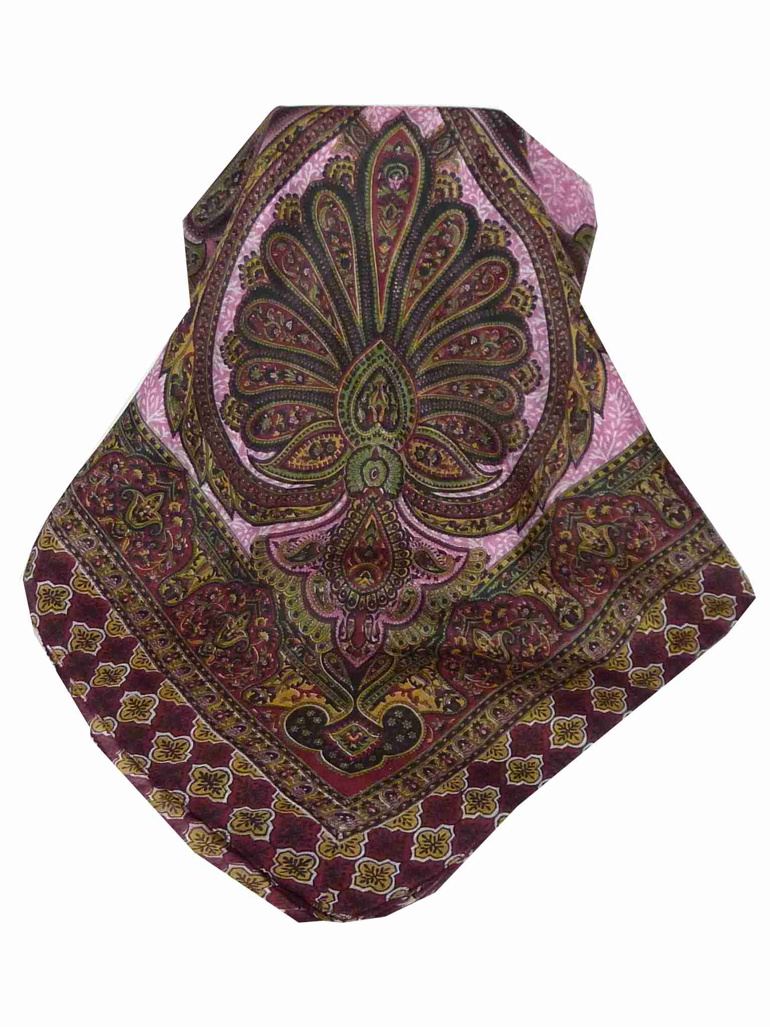 Tradizionale Sciarpa Quadrata di Seta Bibi Wine di Pashmina & Silk
