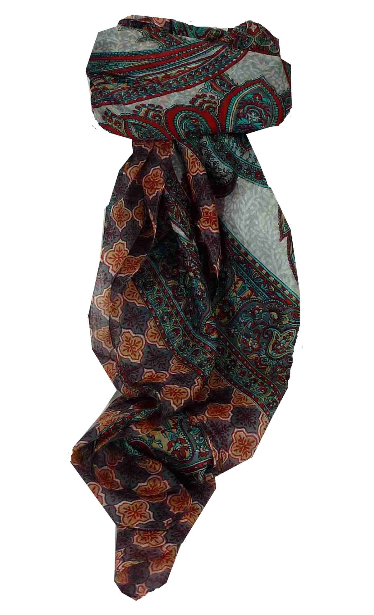 Tradizionale Sciarpa Quadrata di Seta Bibi Pearl di Pashmina & Silk