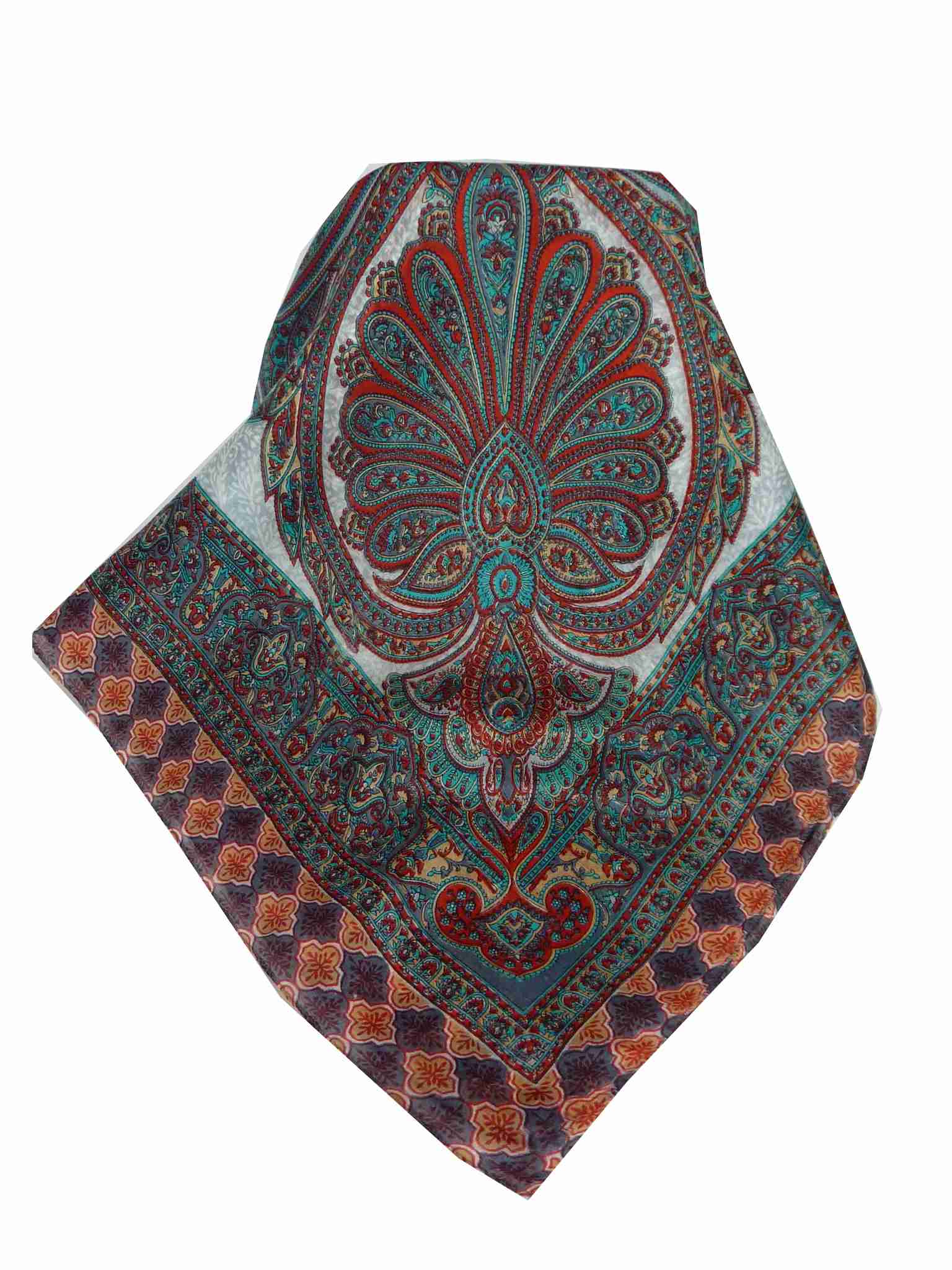 Tradizionale Sciarpa Quadrata di Seta Bibi Pearl di Pashmina & Silk