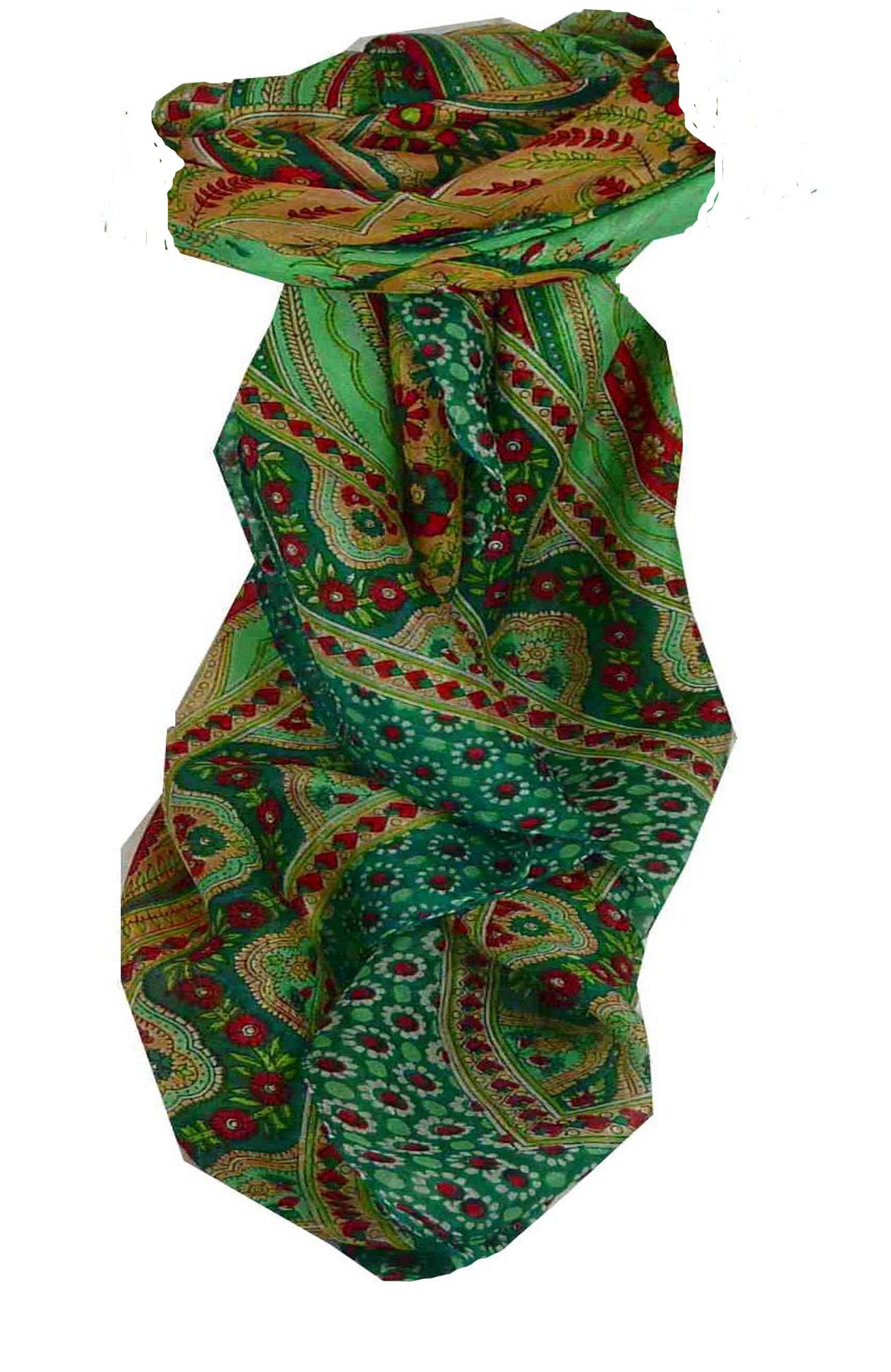Tradizionale Sciarpa Quadrata di Seta Ami Teal di Pashmina & Silk