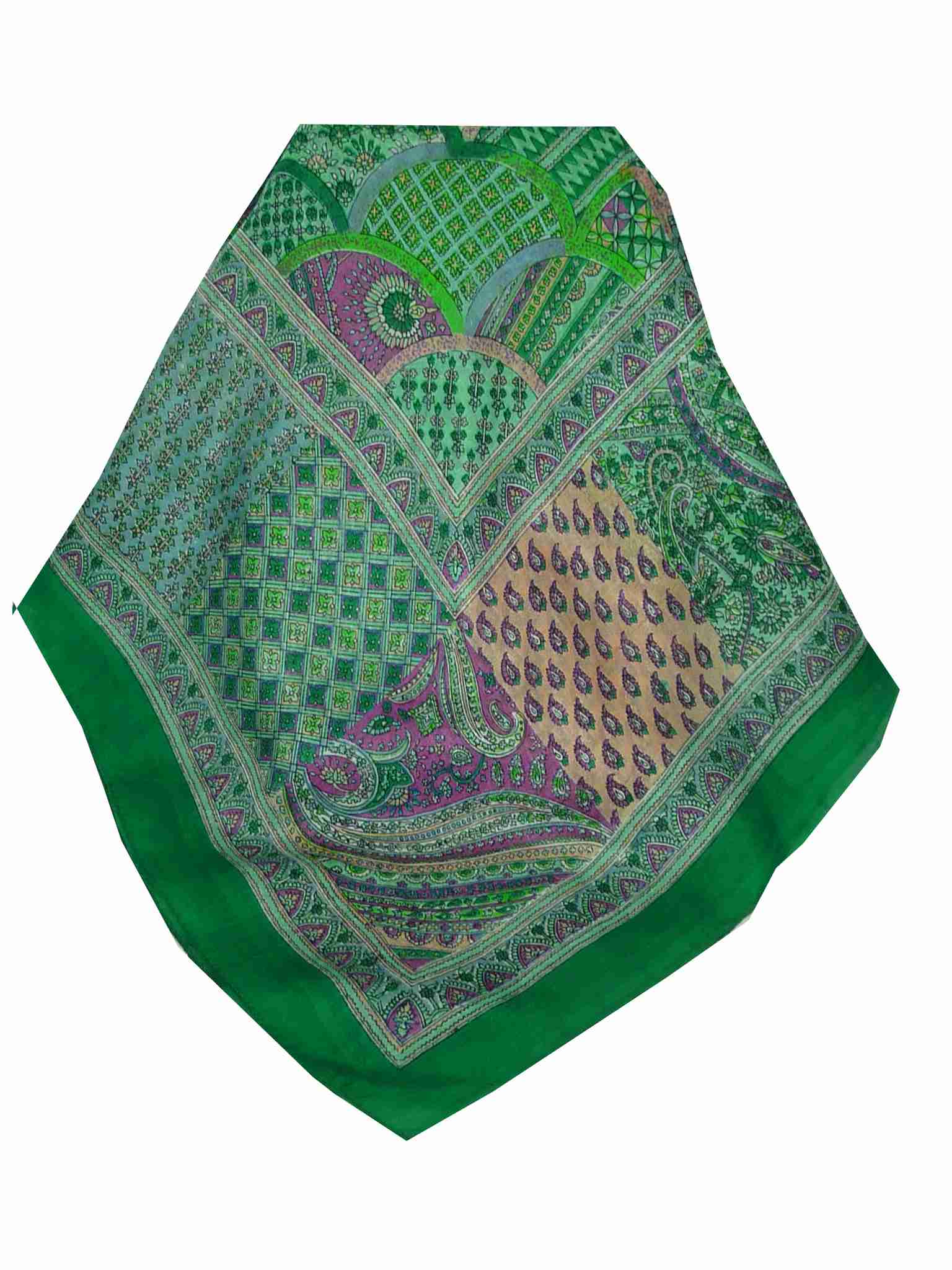 Echarpe Traditional Soie de Mûrier Ajanta Green de Pashmina & Silk 