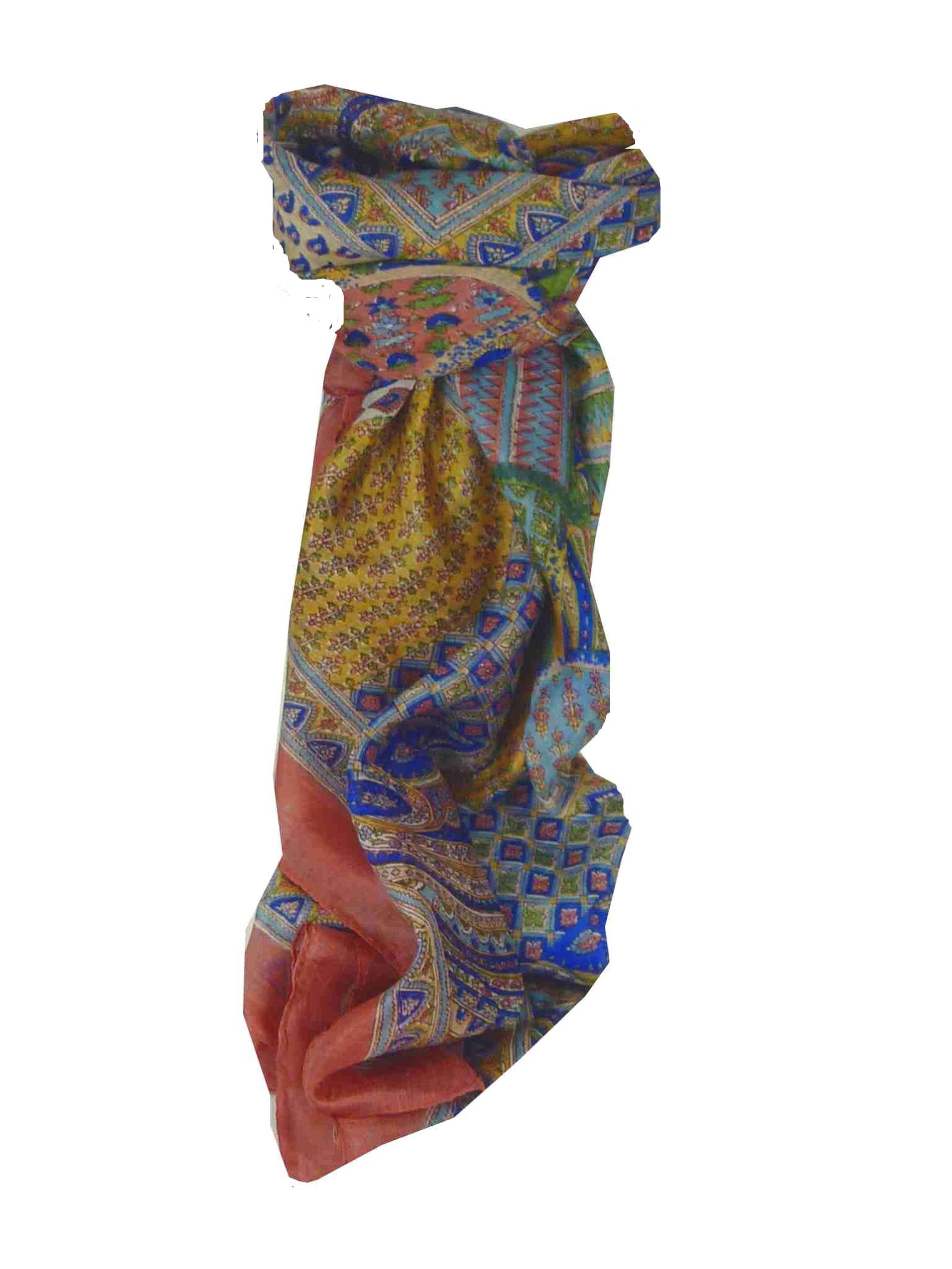 Echarpe Traditional Soie de Mûrier Ajanta Salmon de Pashmina & Silk 