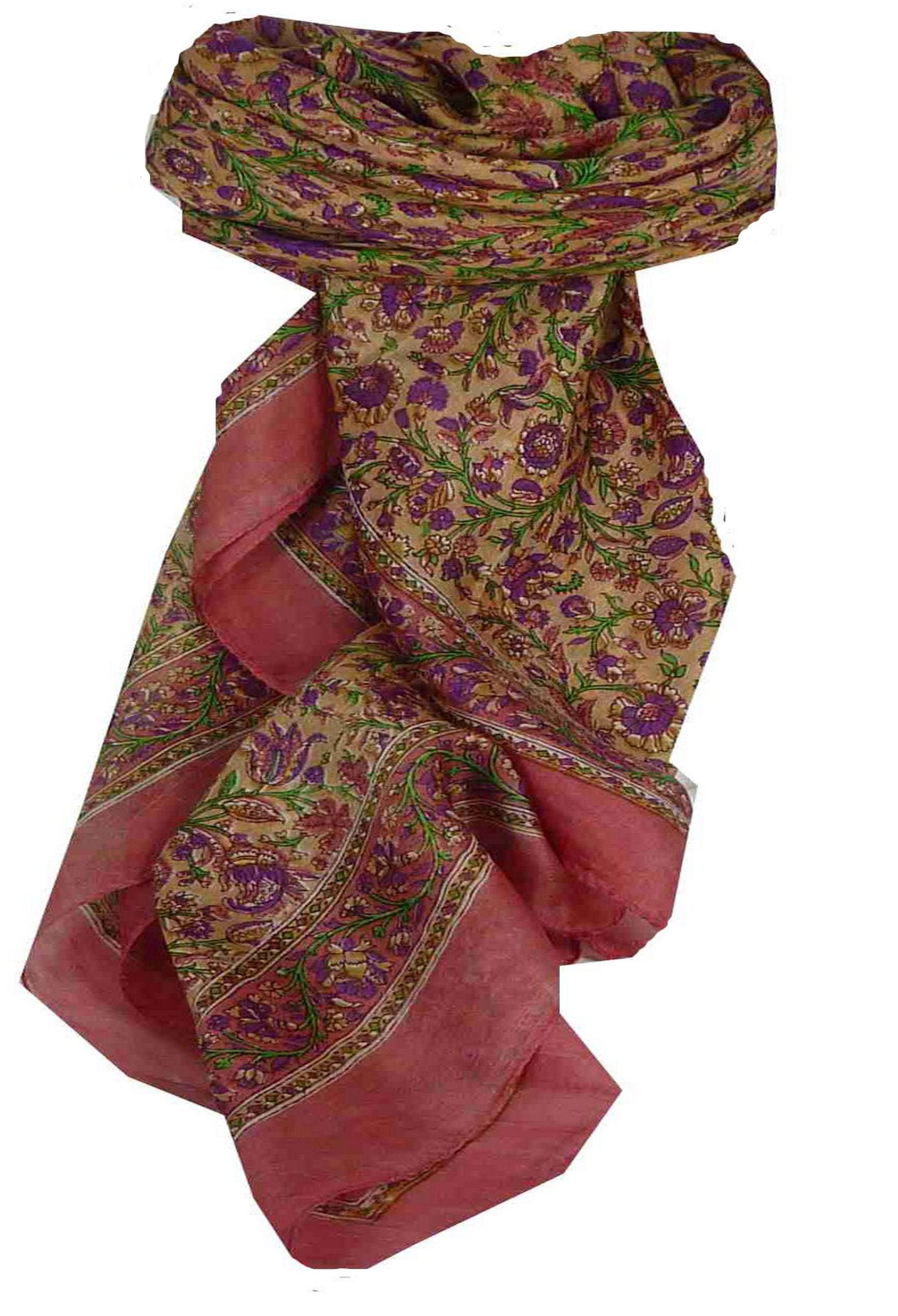 Echarpe Traditional Soie de Mûrier Affya Rose de Pashmina & Silk 