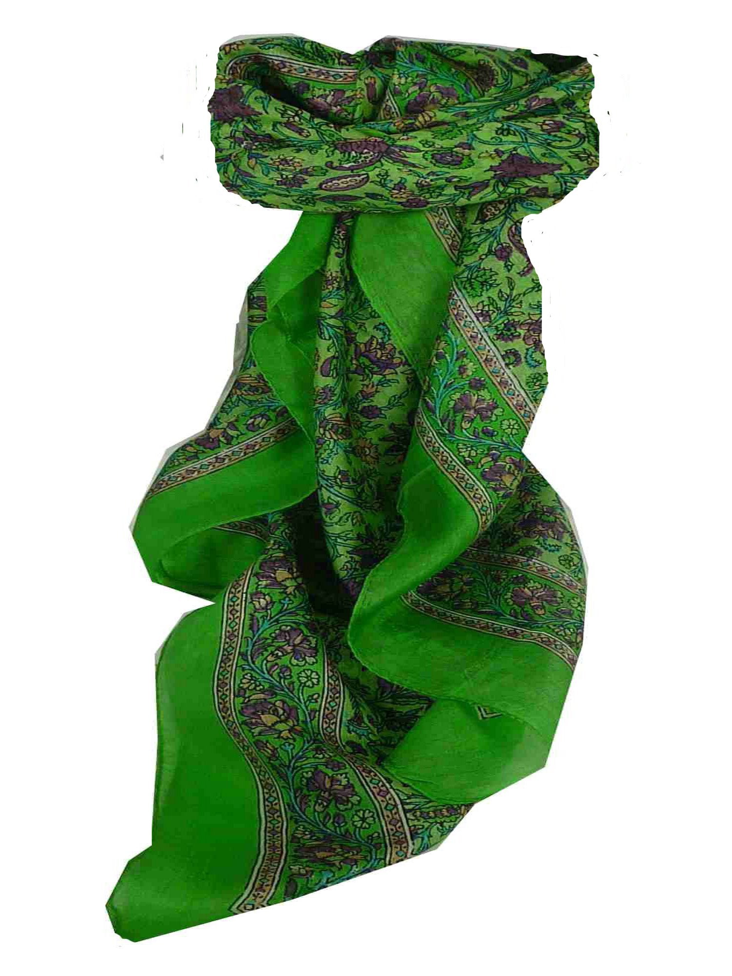 Echarpe Traditional Soie de Mûrier Affya Citron Vert de Pashmina & Silk 