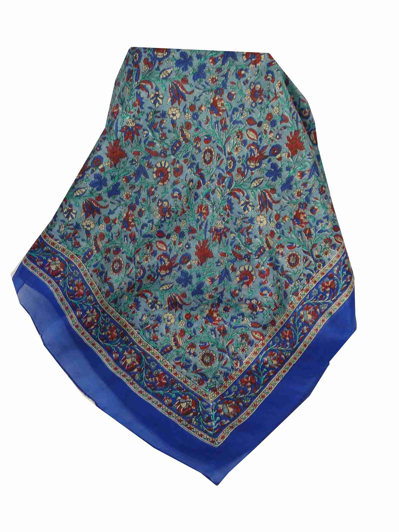 Echarpe Traditional Soie de Mûrier Affya Blue de Pashmina & Silk 