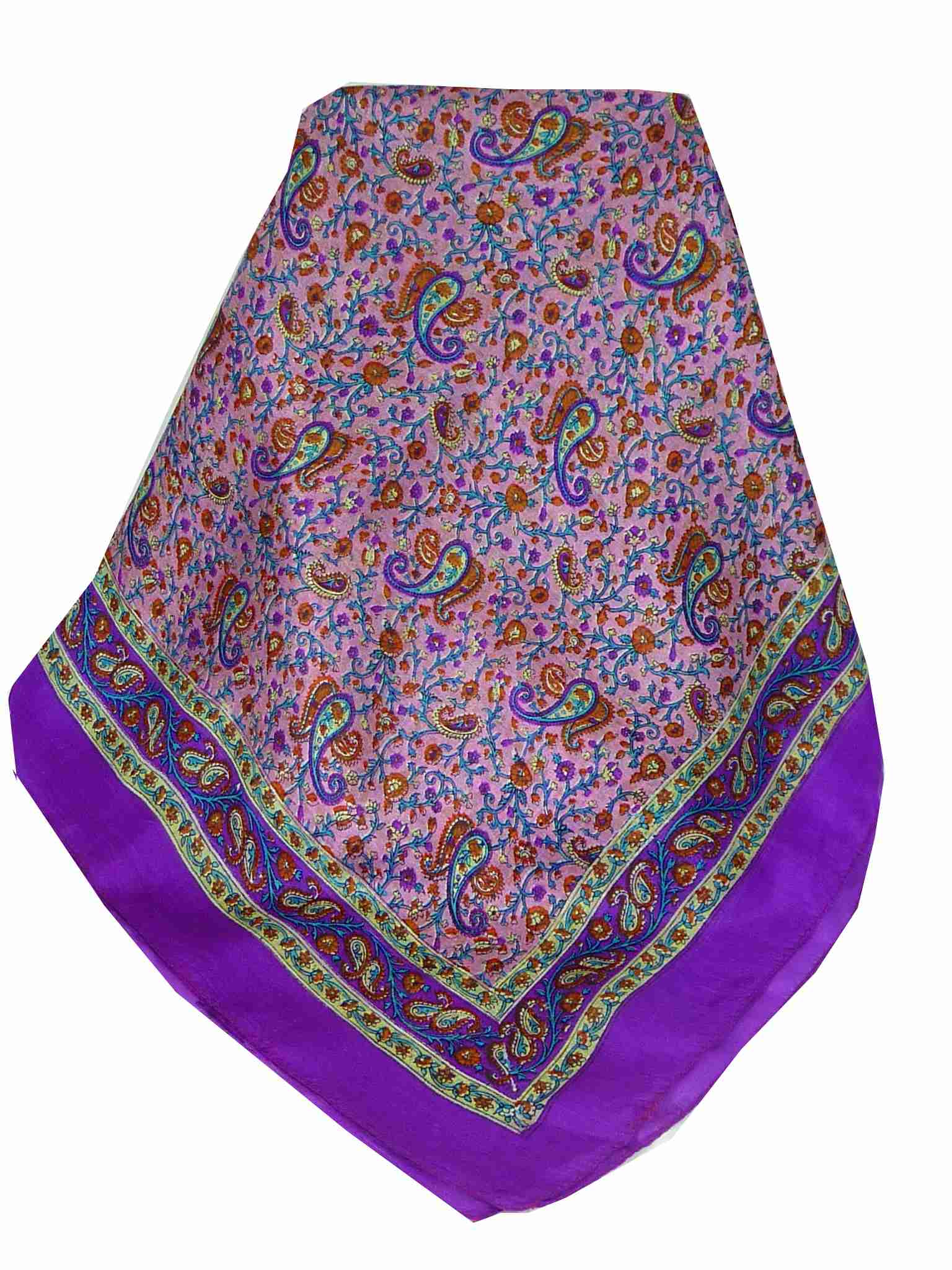 Tradizionale Sciarpa Quadrata di Seta Abbe Violet di Pashmina & Silk