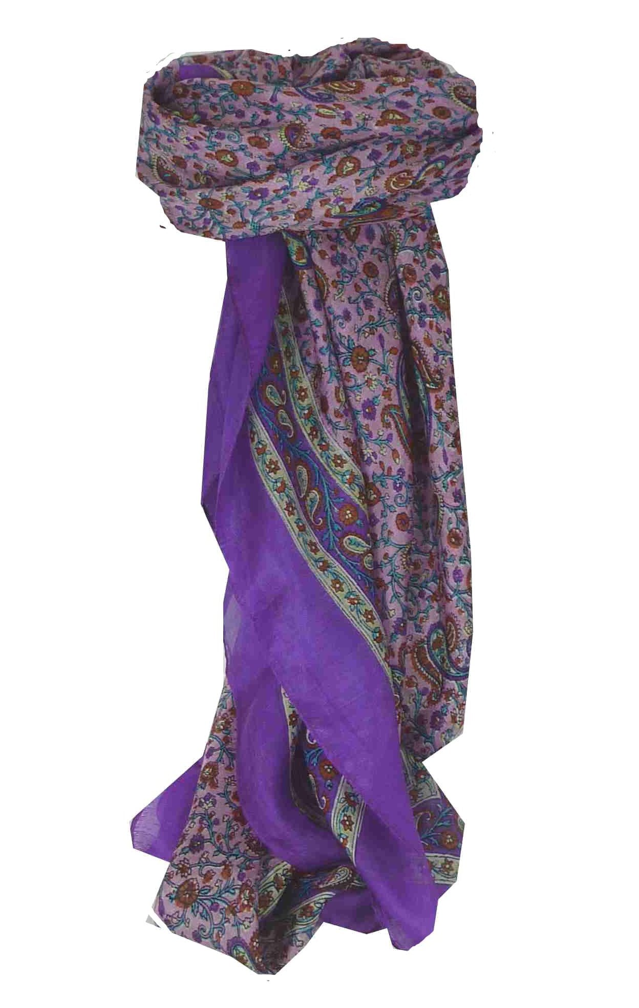 Tradizionale Sciarpa Quadrata di Seta Abbe Violet di Pashmina & Silk