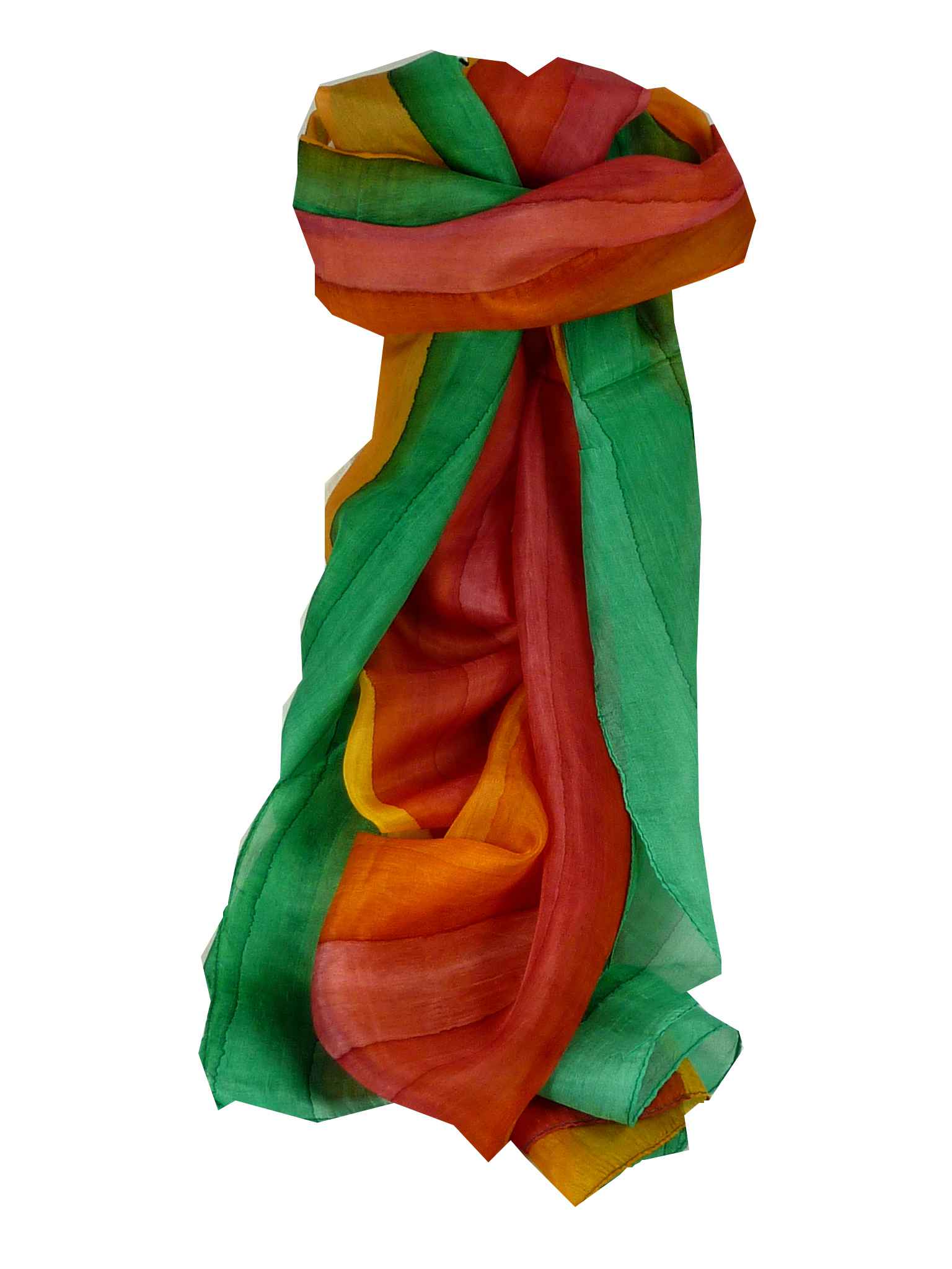 Sciarpa Lunga di Seta di Gelso Traditional Rainbow Mehta da Pashmina & Silk