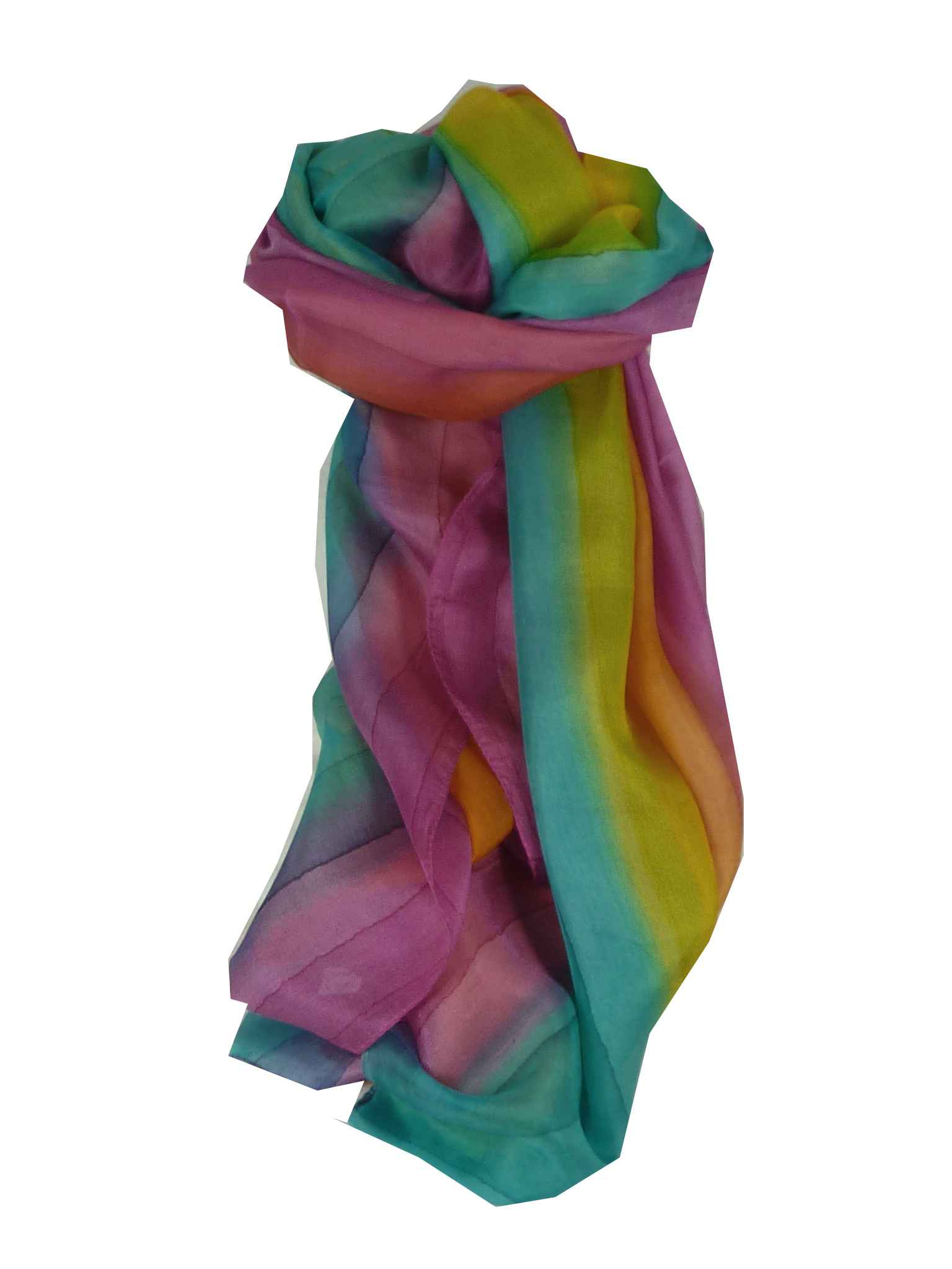 Sciarpa Lunga di Seta di Gelso Traditional Rainbow Patel da Pashmina & Silk