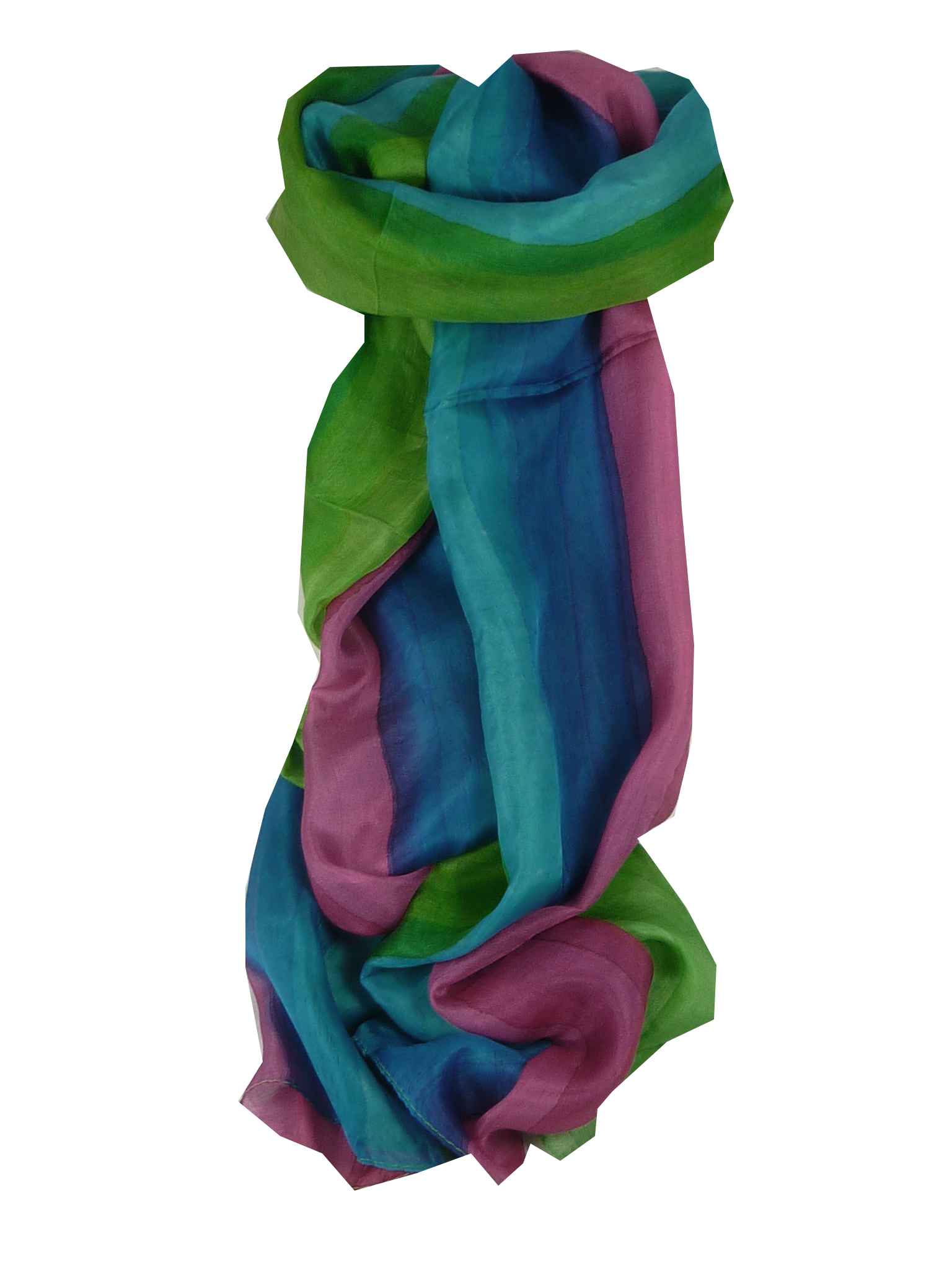 Sciarpa Lunga di Seta di Gelso Traditional Rainbow Baij da Pashmina & Silk