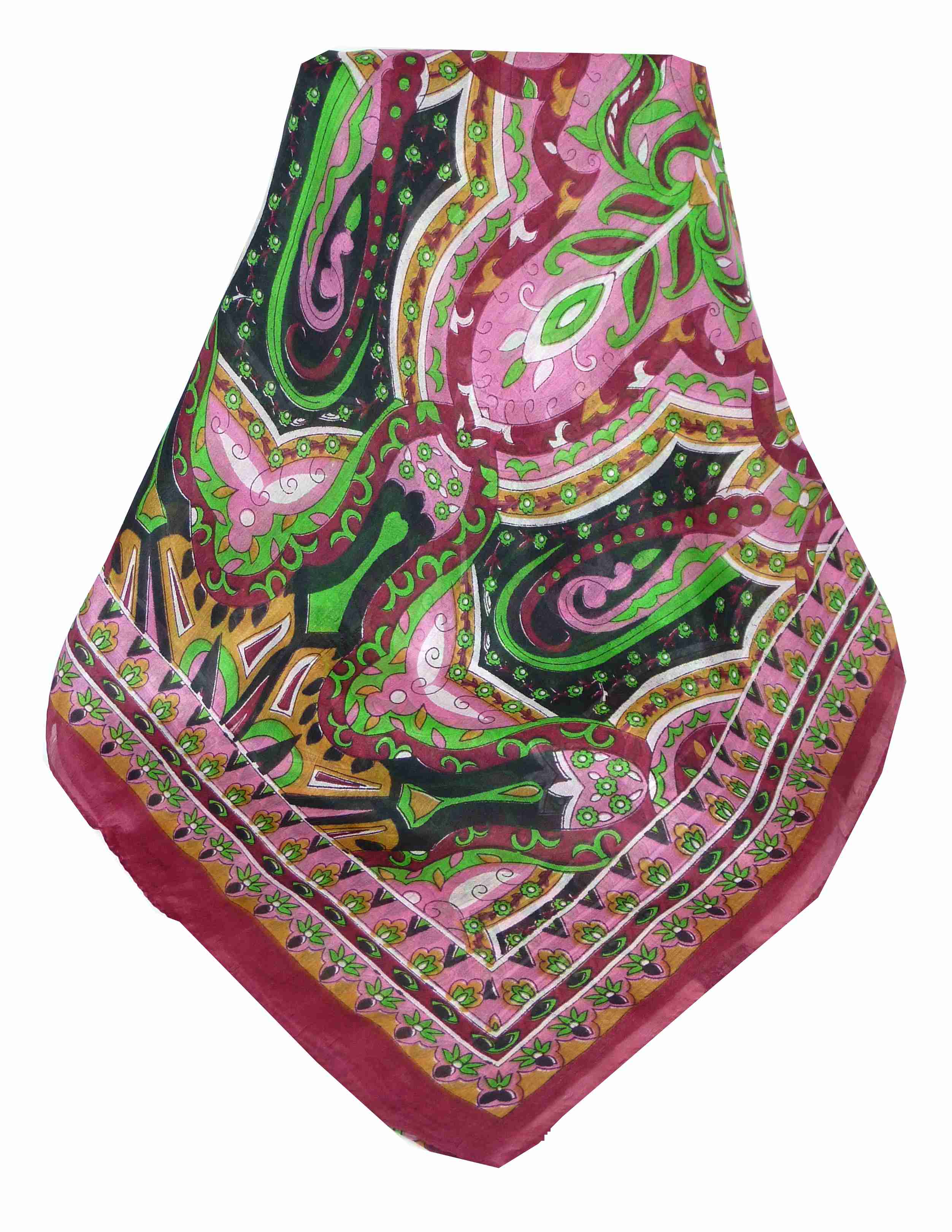 Mulberry Silk Traditional Long Scarf Sita Pink by Pashmina & Silk