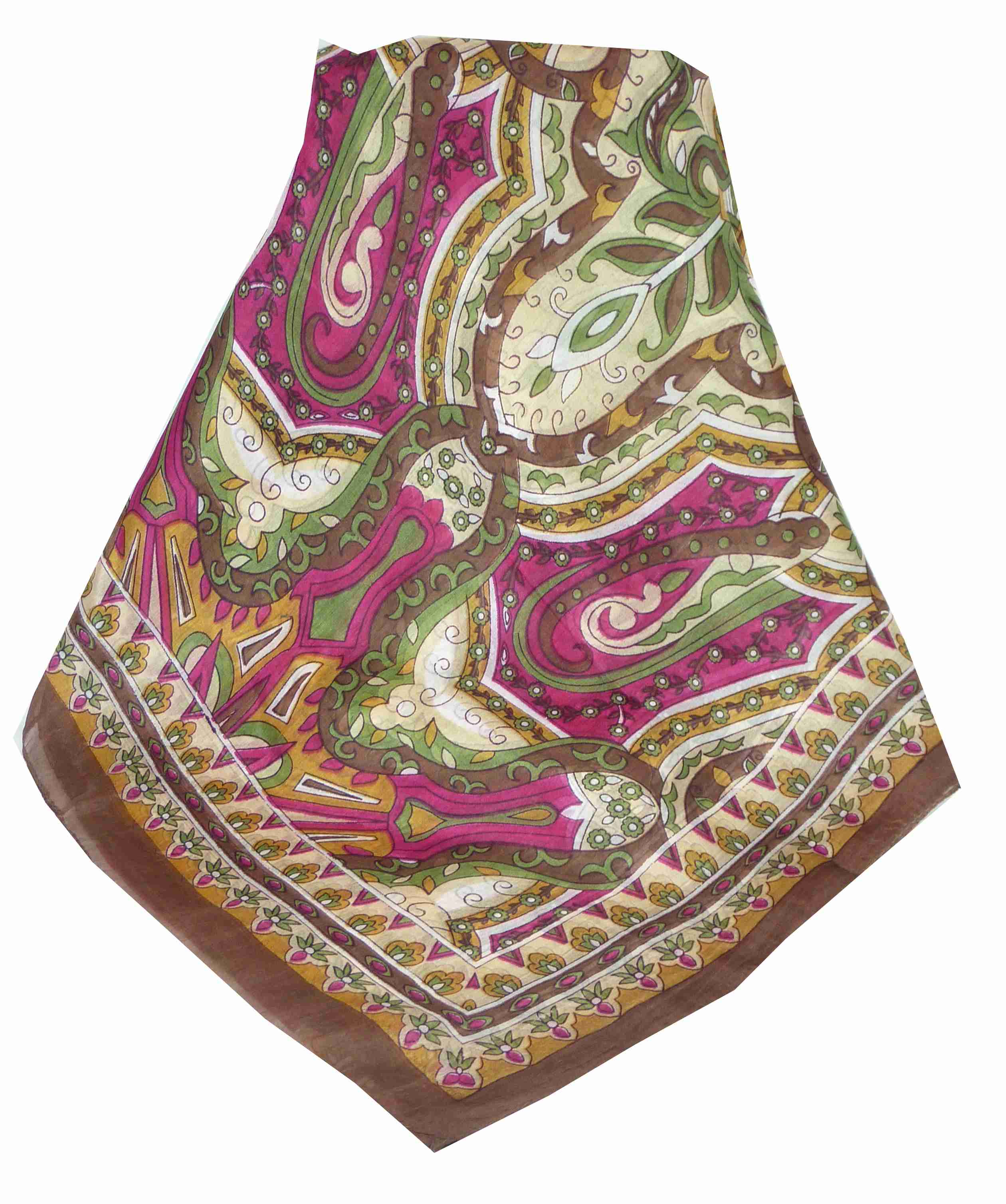 Mulberry Silk Traditional Long Scarf Sita Chestnut by Pashmina & Silk